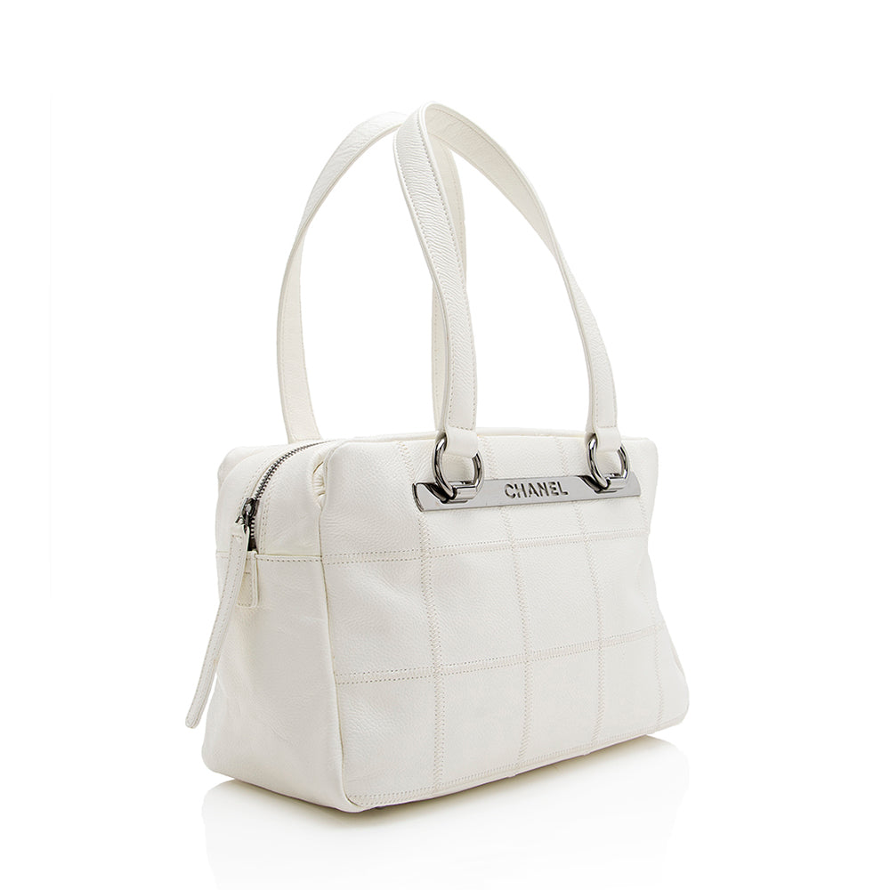Chanel Caviar LAX Bowling Satchel SHF Leather Satchel Bag