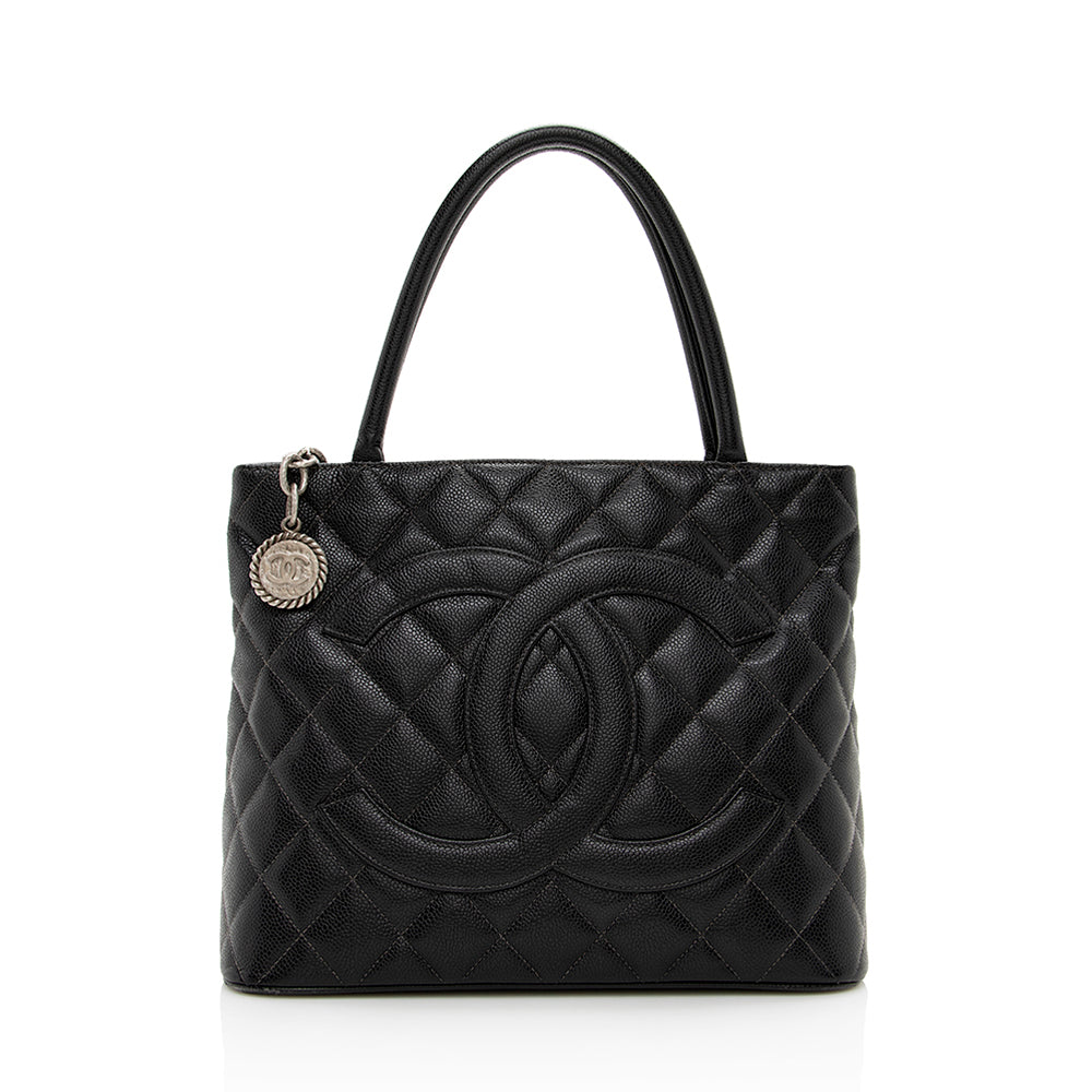 Chanel Caviar Medallion SHF Leather Tote Bag