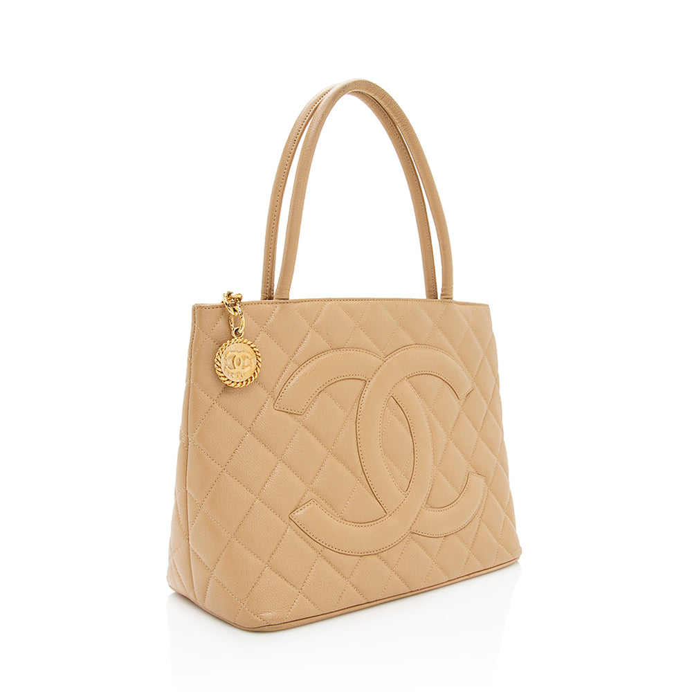 Chanel Caviar Medallion SHF Leather Tote Bag Tote Shf