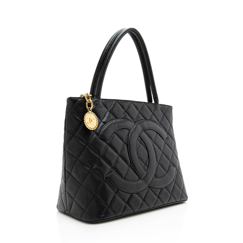 Chanel Caviar Medallion SHF Leather Tote Bag 7