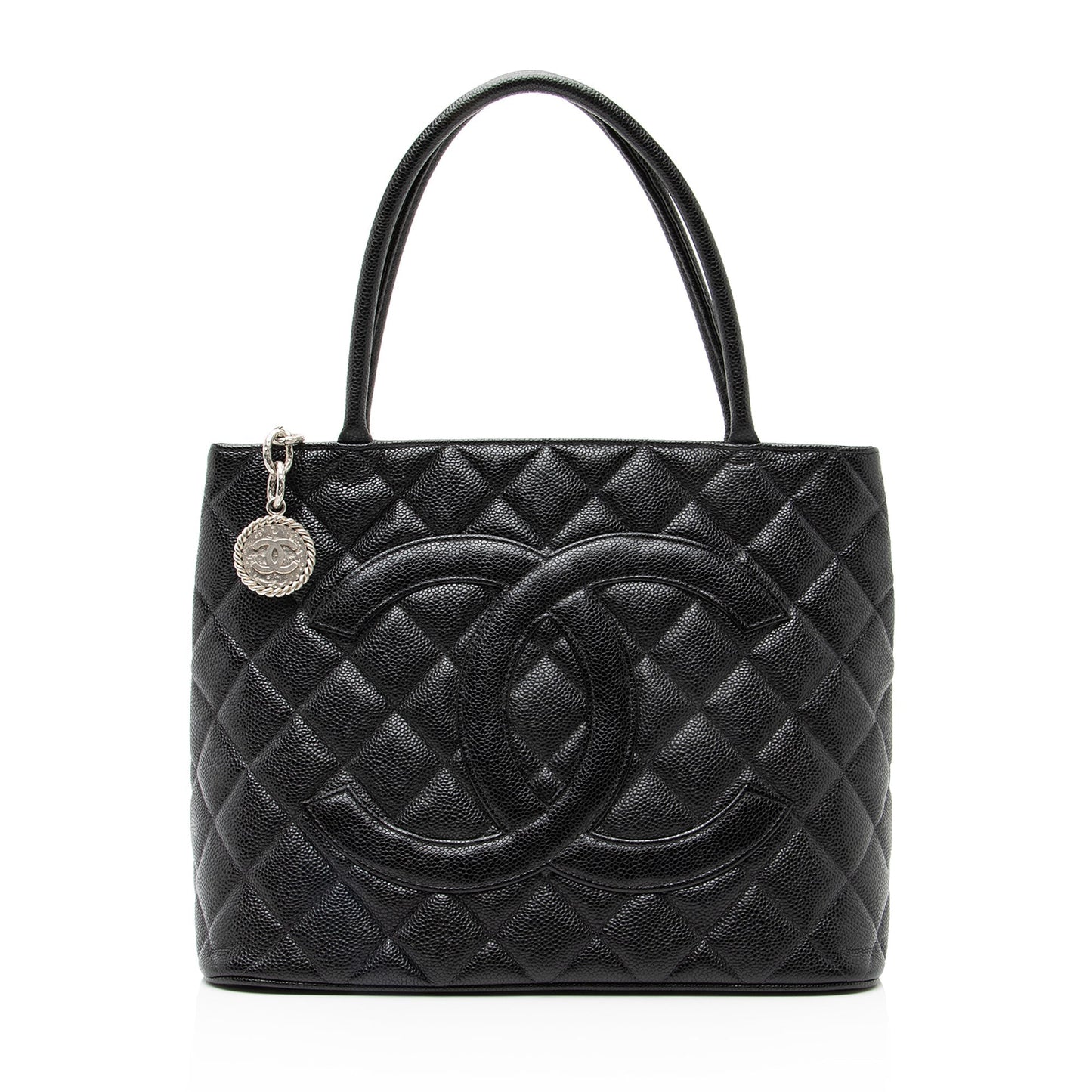 Chanel Caviar Medallion SHF Leather Tote Bag 8