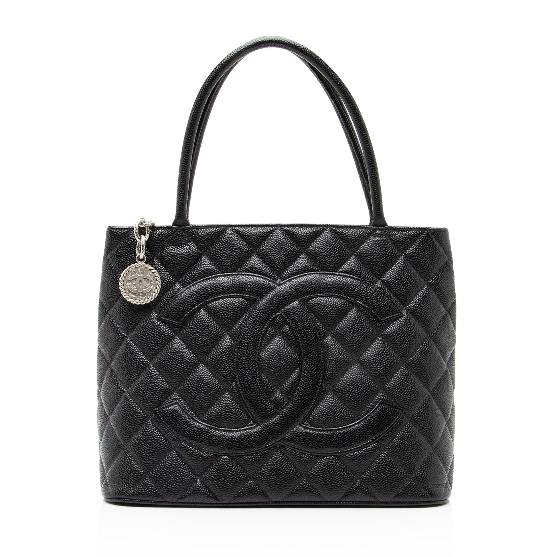 Chanel Caviar Medallion SHF Leather Tote Bag 8