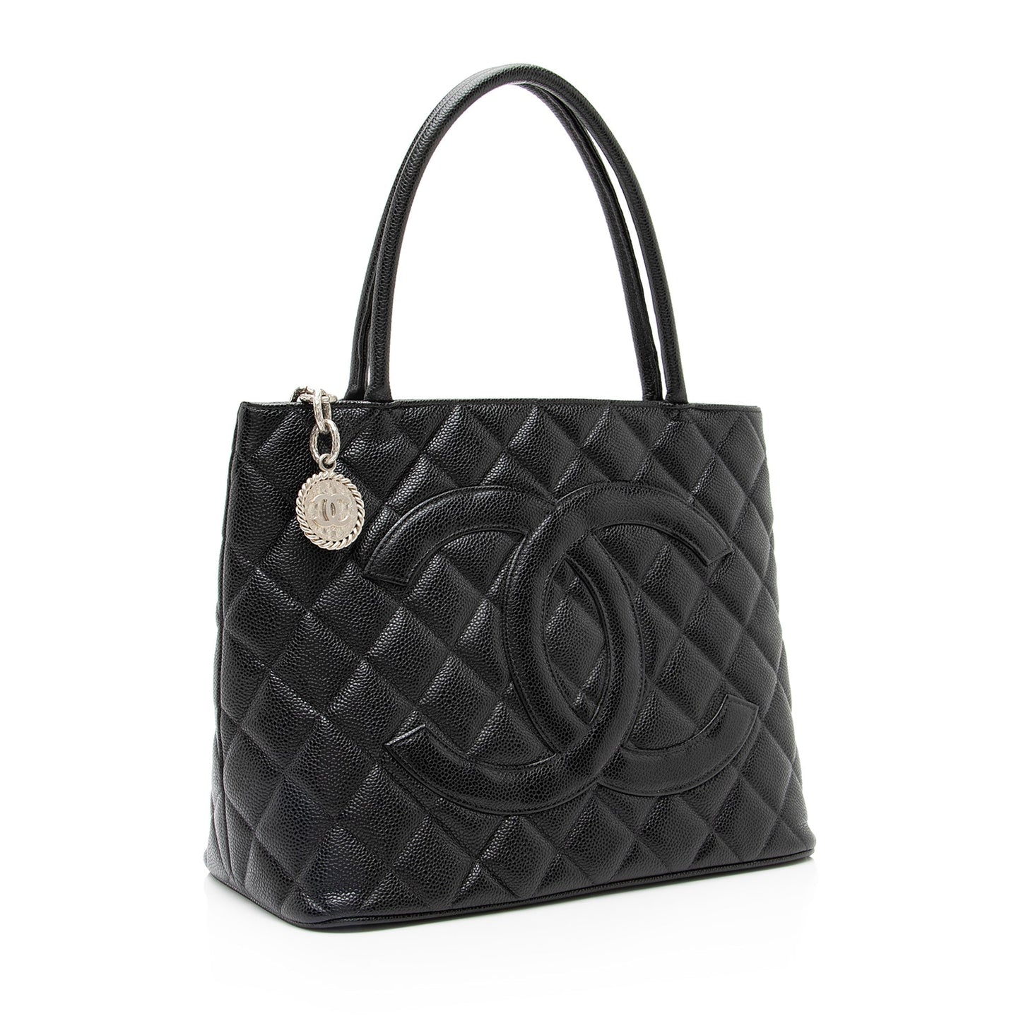 Chanel Caviar Medallion SHF Leather Tote Bag 8
