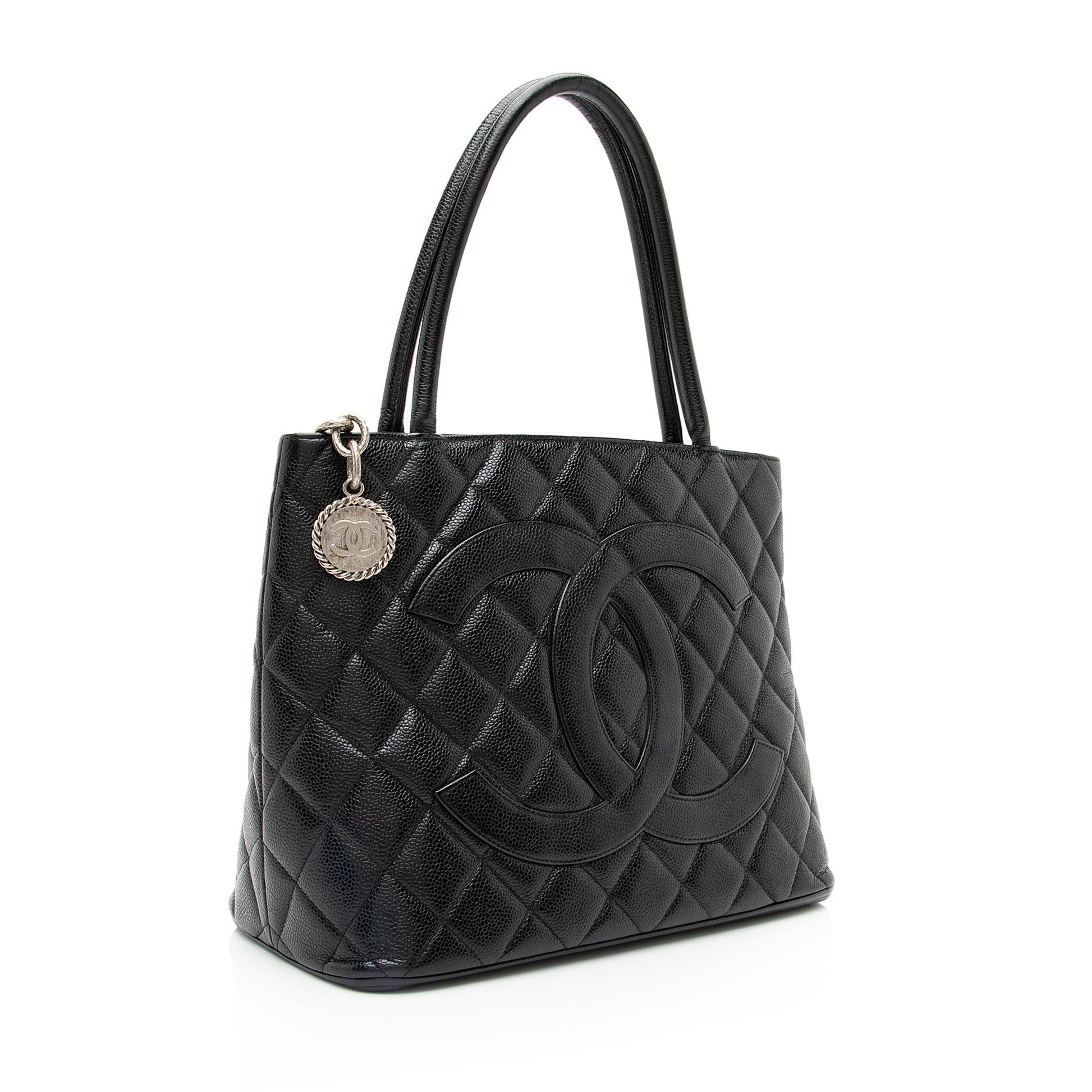 Chanel Caviar Medallion SHF Leather Tote Bag 9