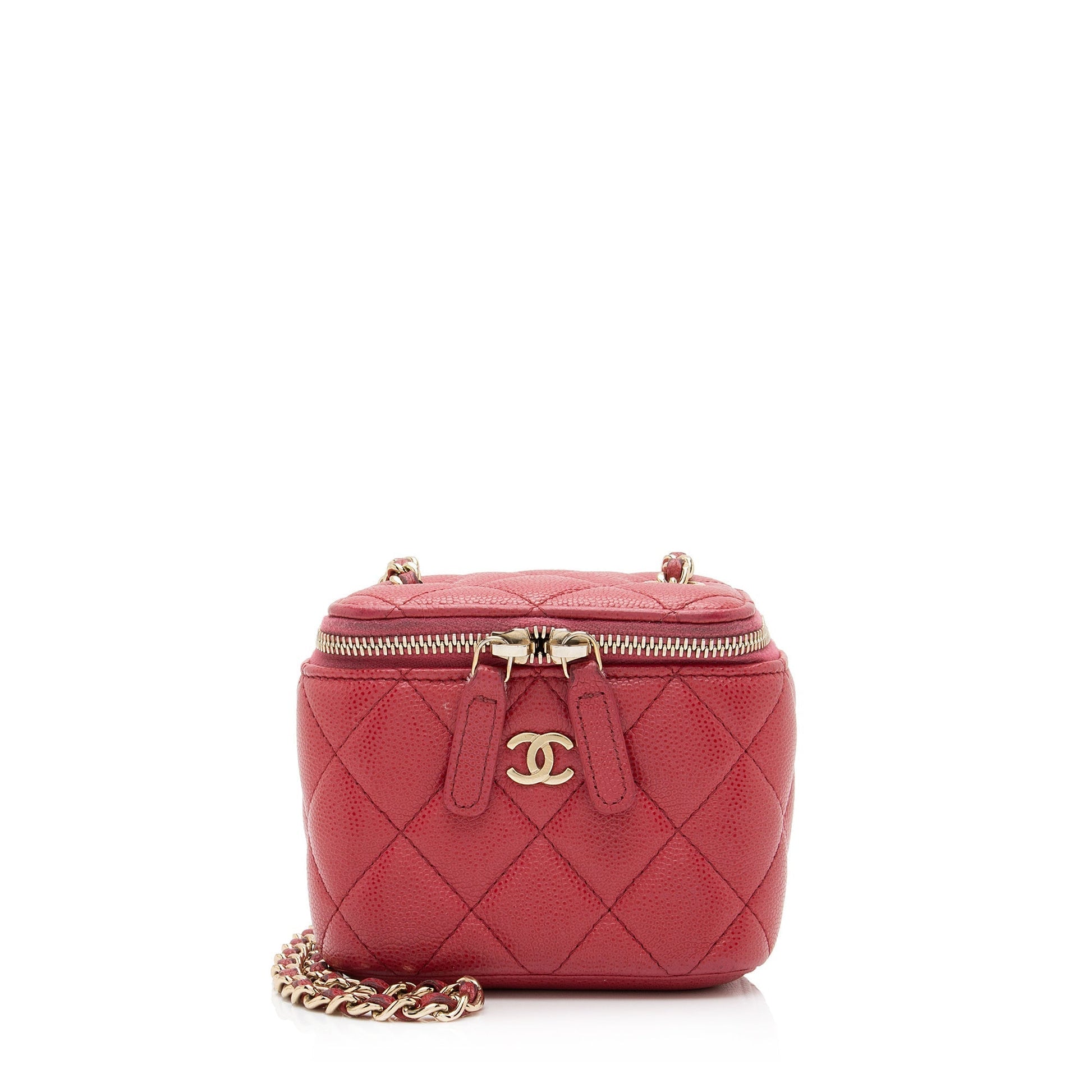 Chanel Caviar Leather Mini Vanity Case with Chain 200490 Front 1 Parent D4D04370 1B82 47E2 B634 8D3A4649E8F8