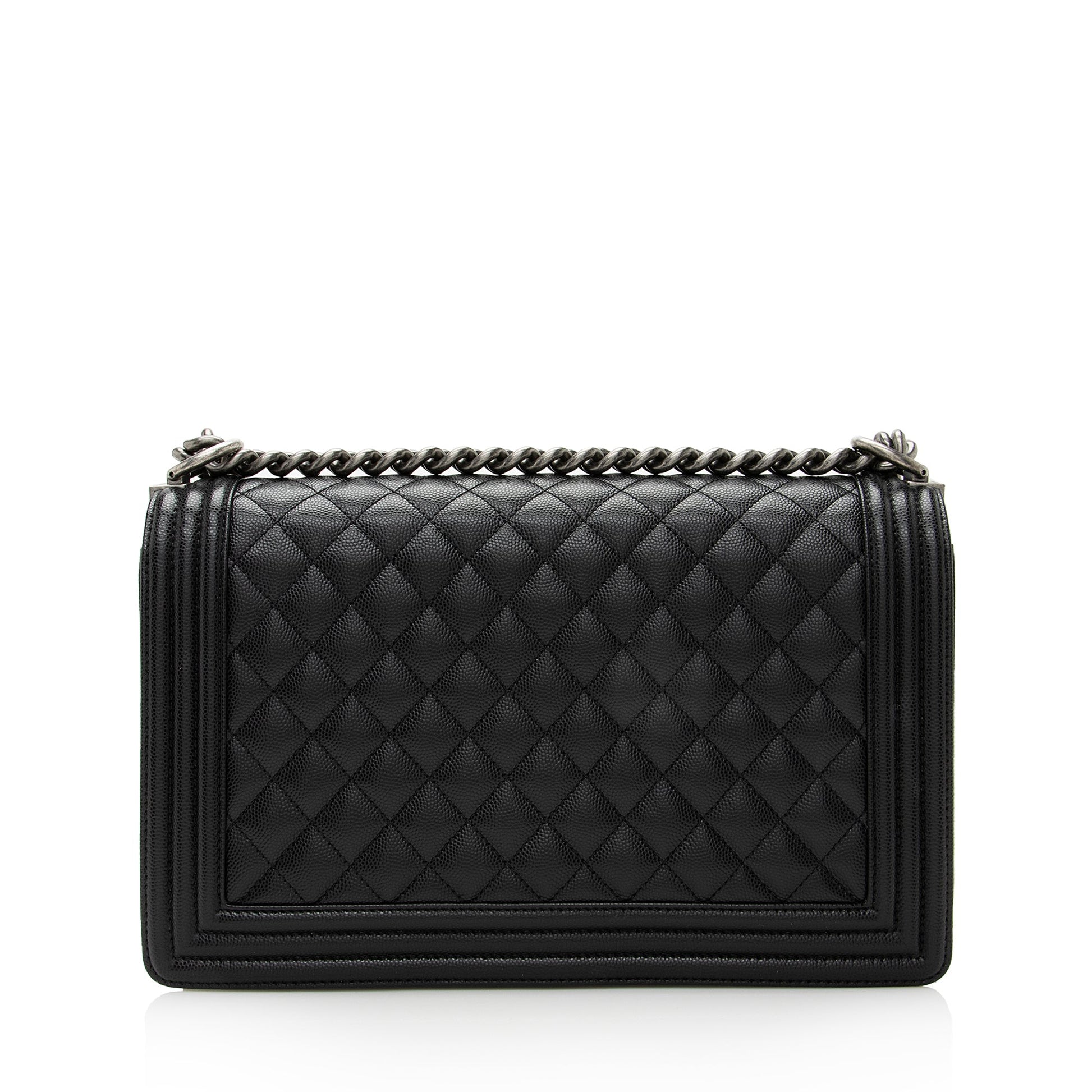 Chanel Caviar New Boy SHF Leather Handbag Bag Shf