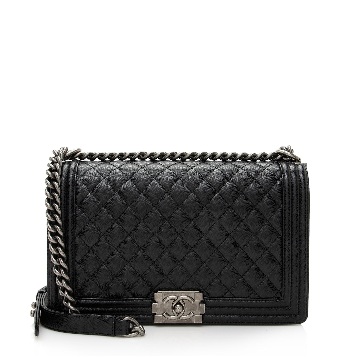 Chanel Caviar New Boy SHF Leather Handbag Bag Shf