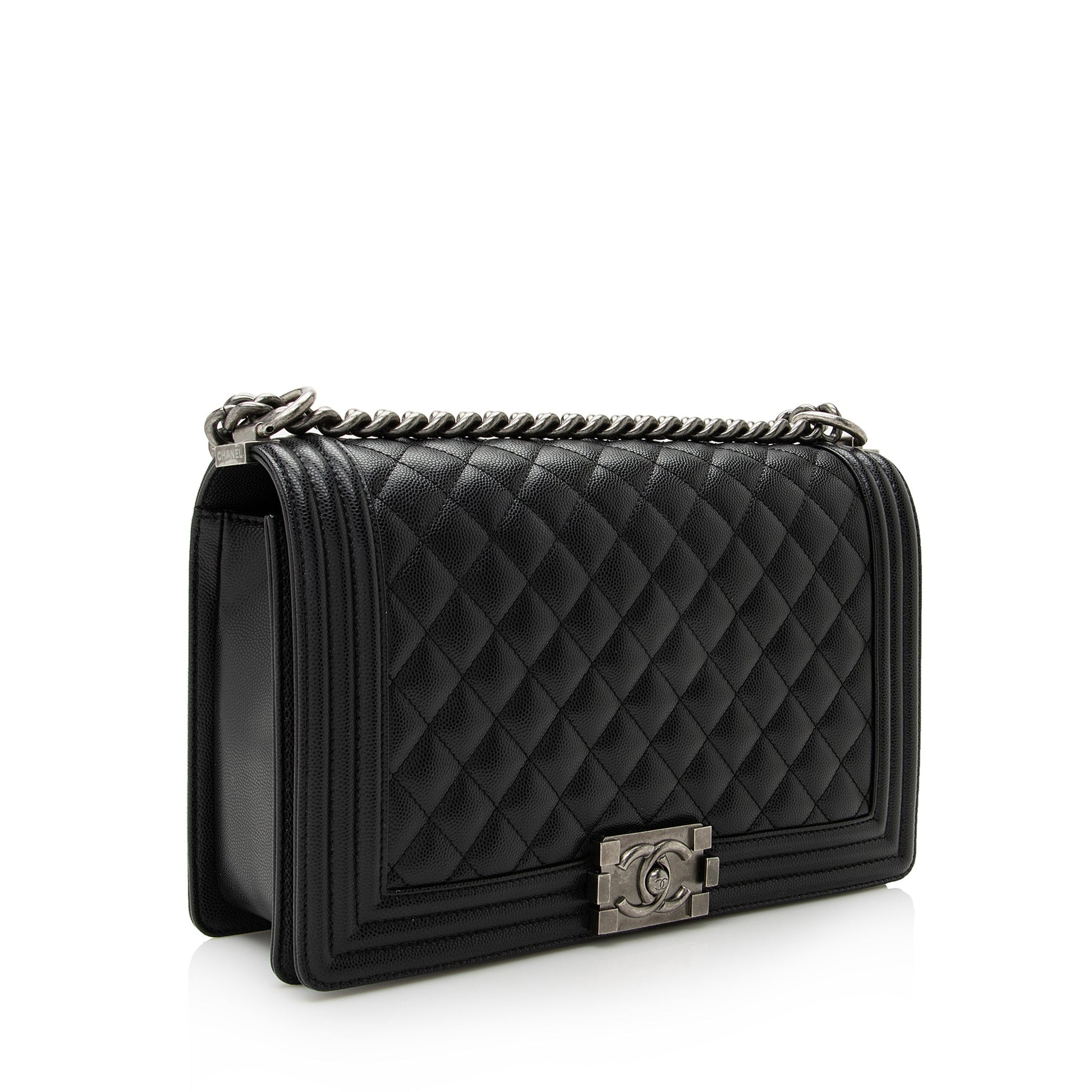 Chanel Caviar New Boy SHF Leather Handbag Bag Shf