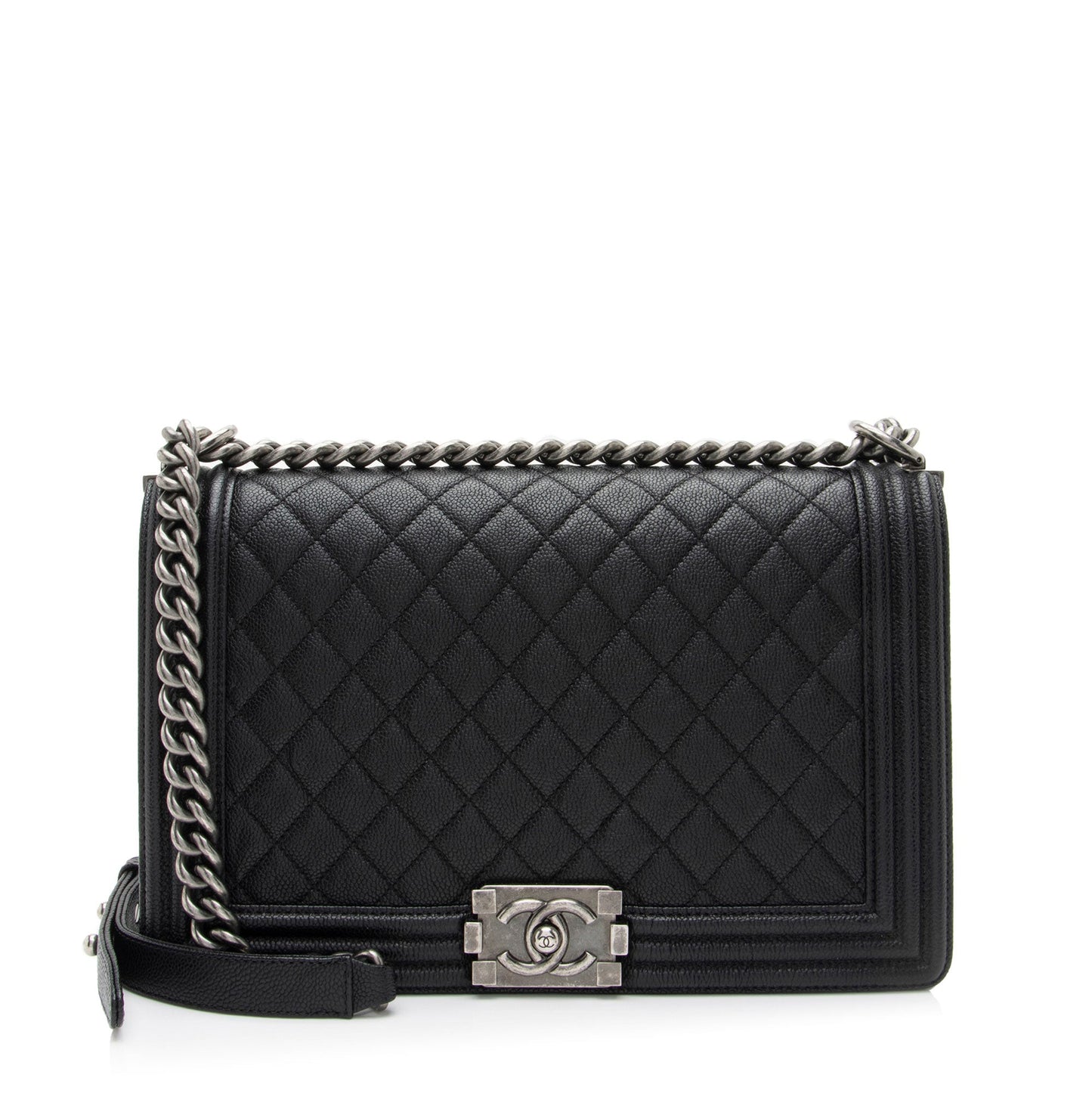 Chanel Caviar New Boy Leather Handbag