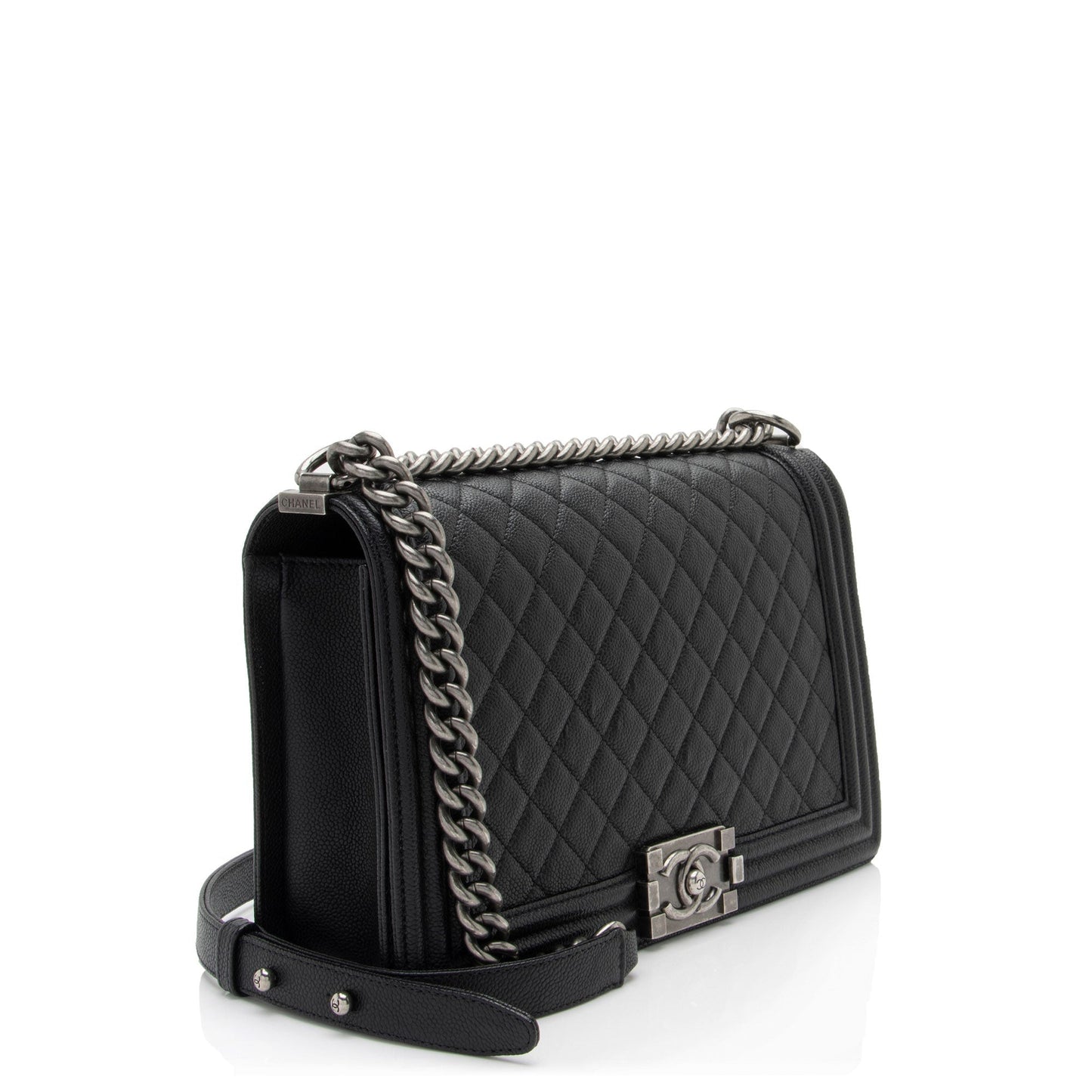 Chanel Caviar New Boy Leather Handbag