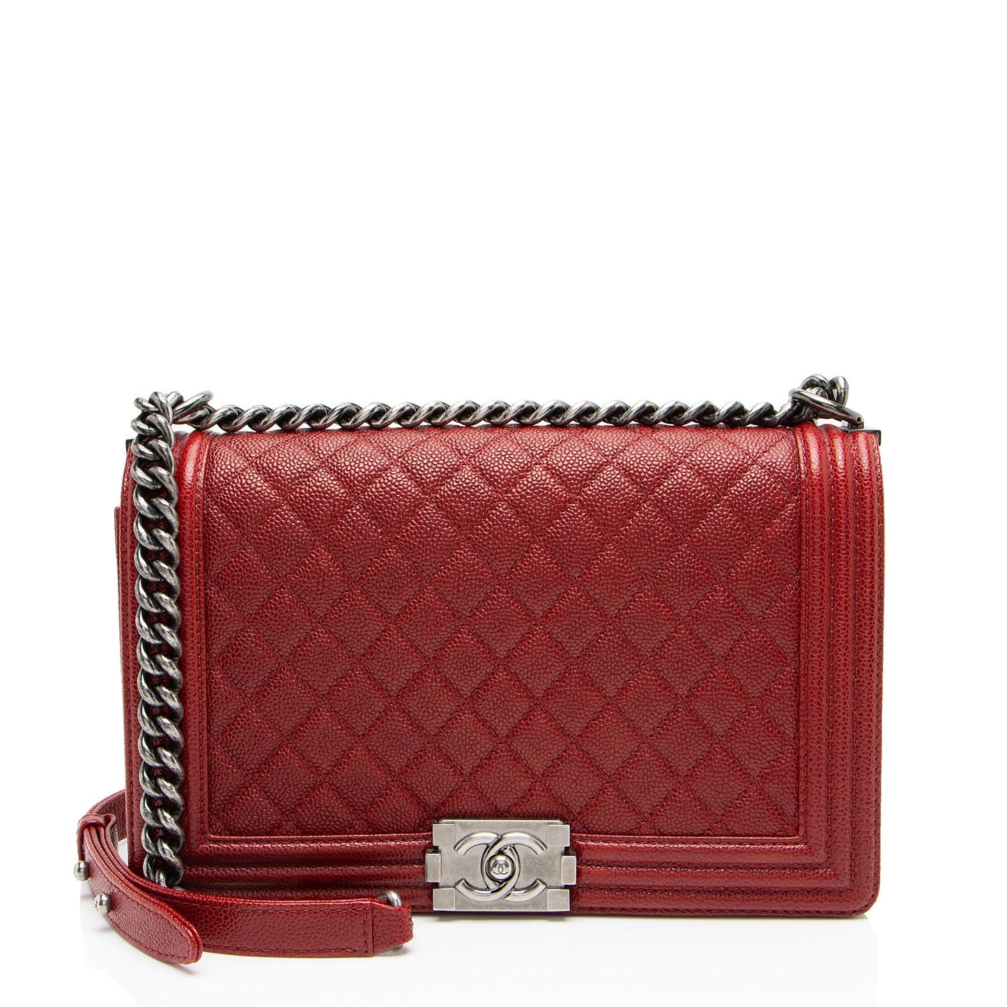 Chanel Caviar New Boy Leather Handbag