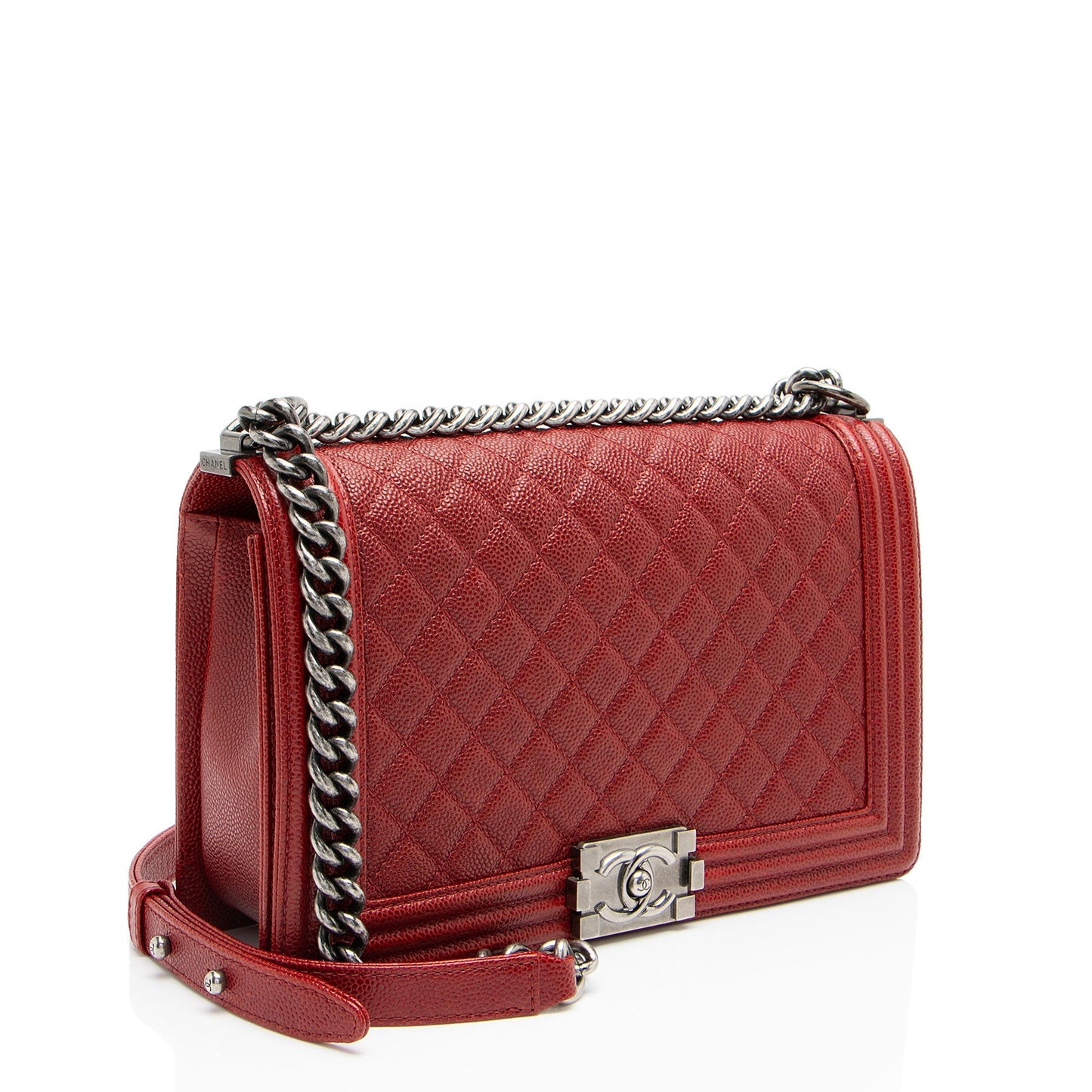 Chanel Caviar New Boy Leather Handbag
