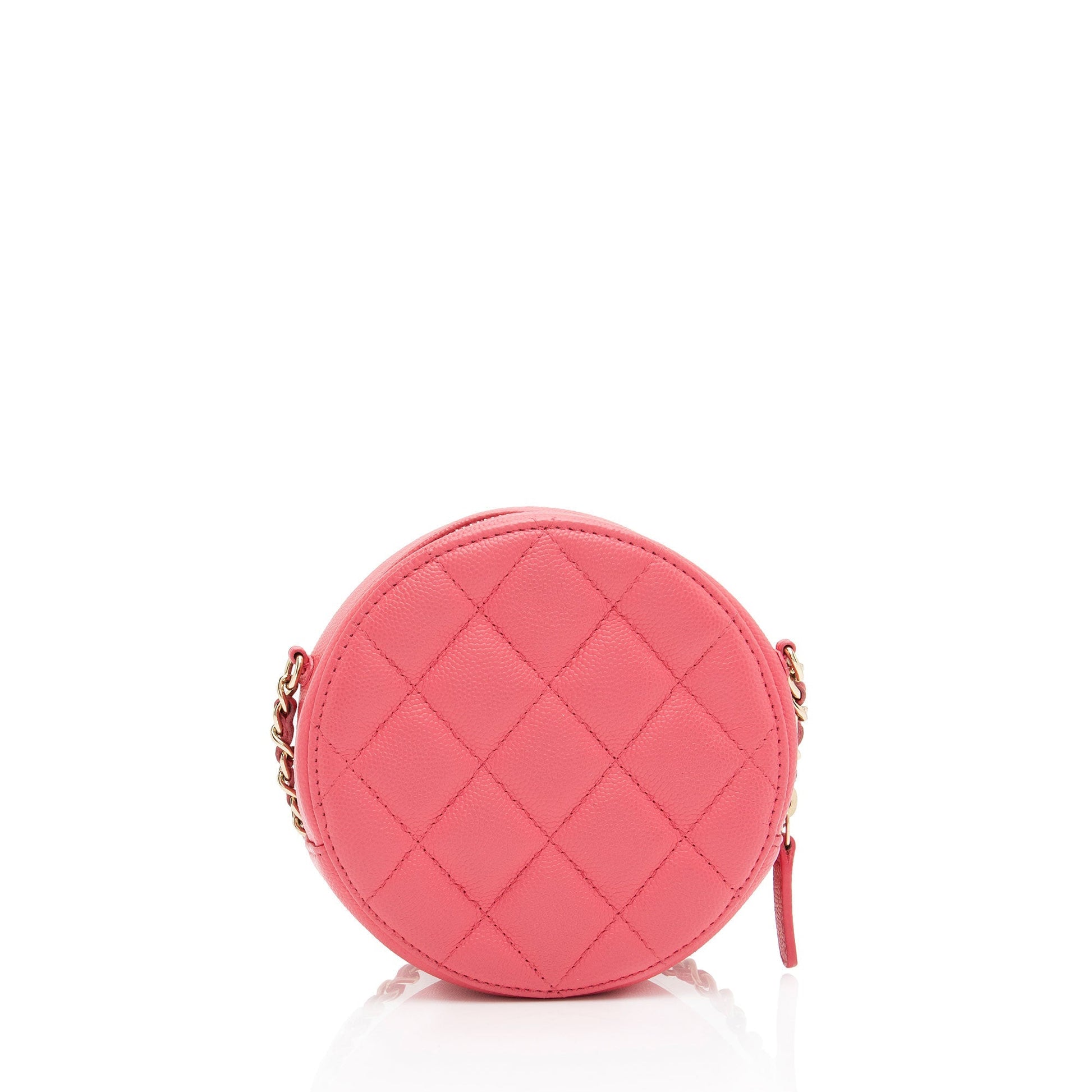 Chanel Caviar New Wave Round SHF-s9F7fM Leather Clutch Bag