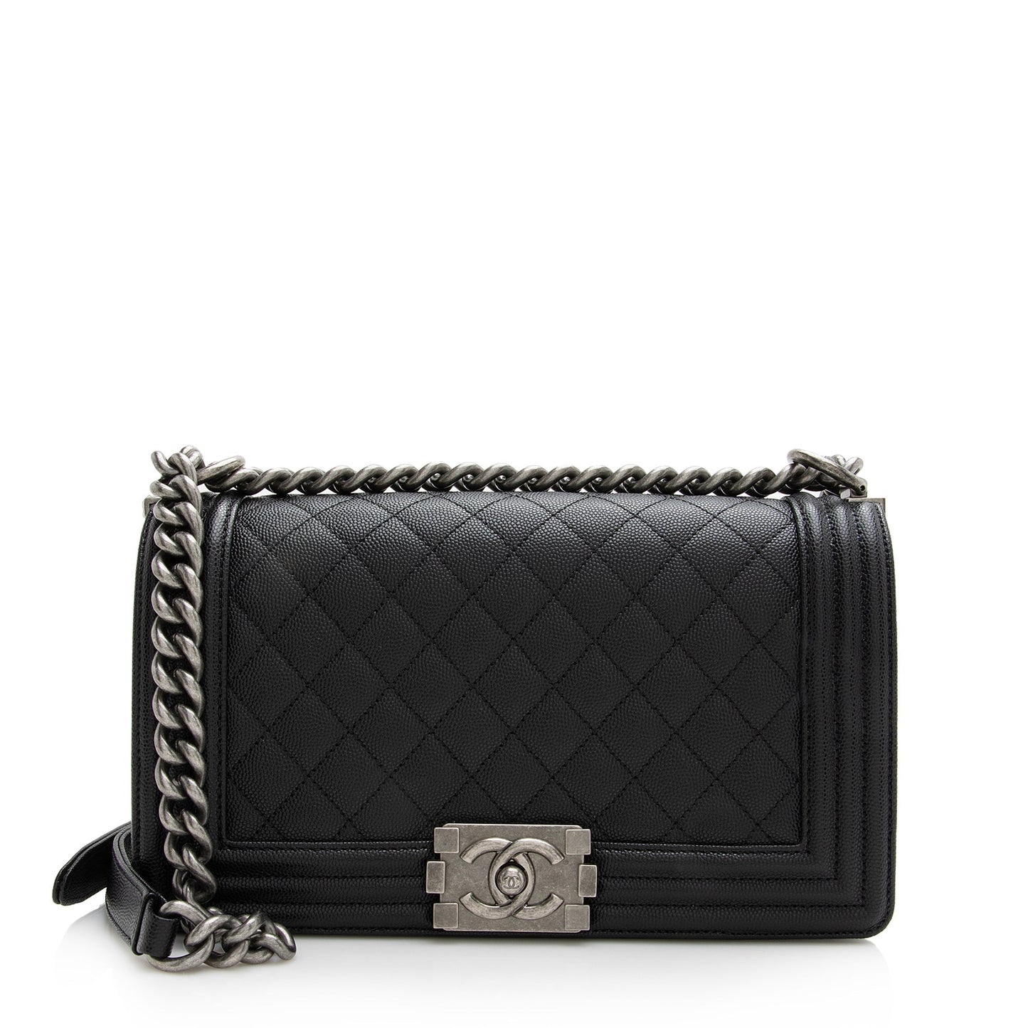 Chanel Caviar Old Boy SHF Leather Handbag Bag Shf