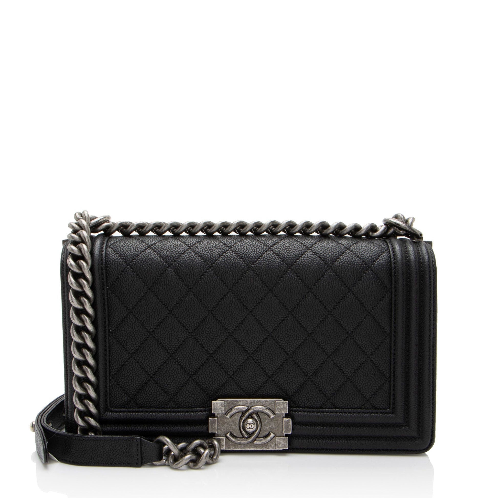 Chanel Caviar Old Boy Leather Handbag