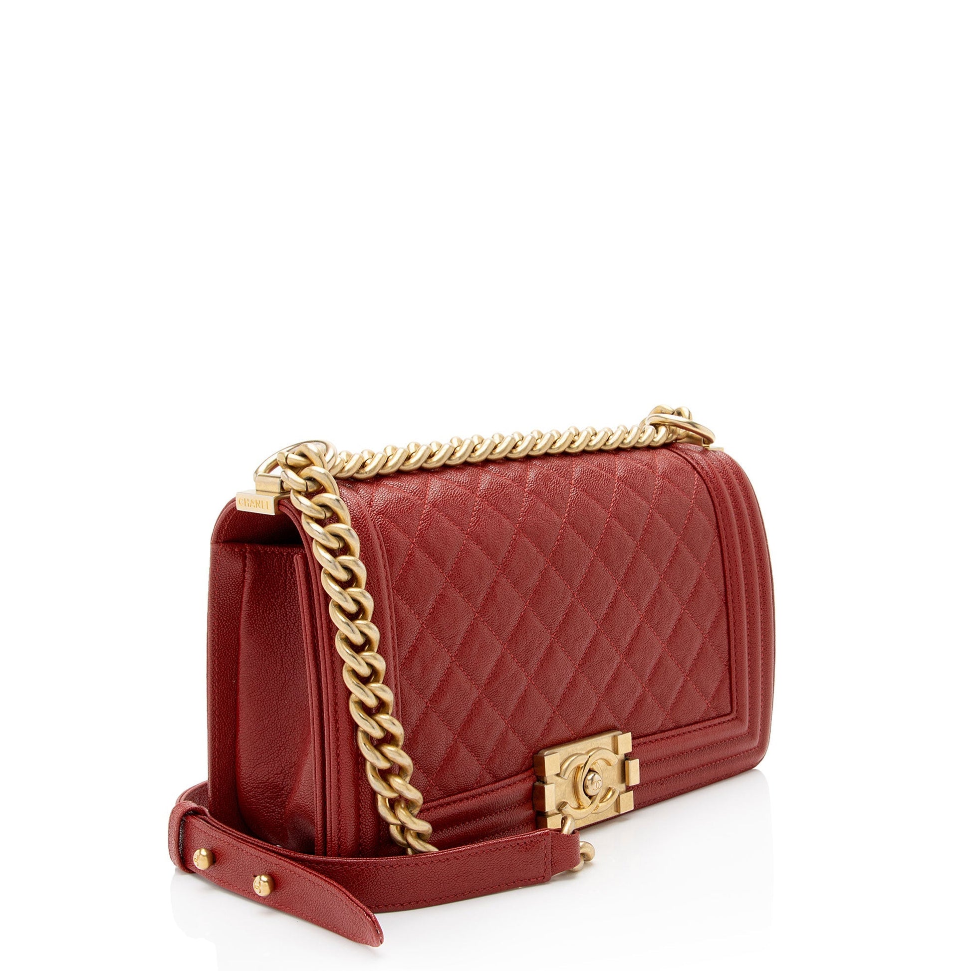 Chanel Caviar Old Boy Leather Handbag Boy Bag