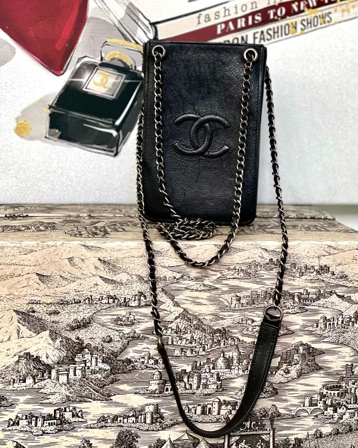 Chanel Caviar Pochette Handle Leather Clutch Bag