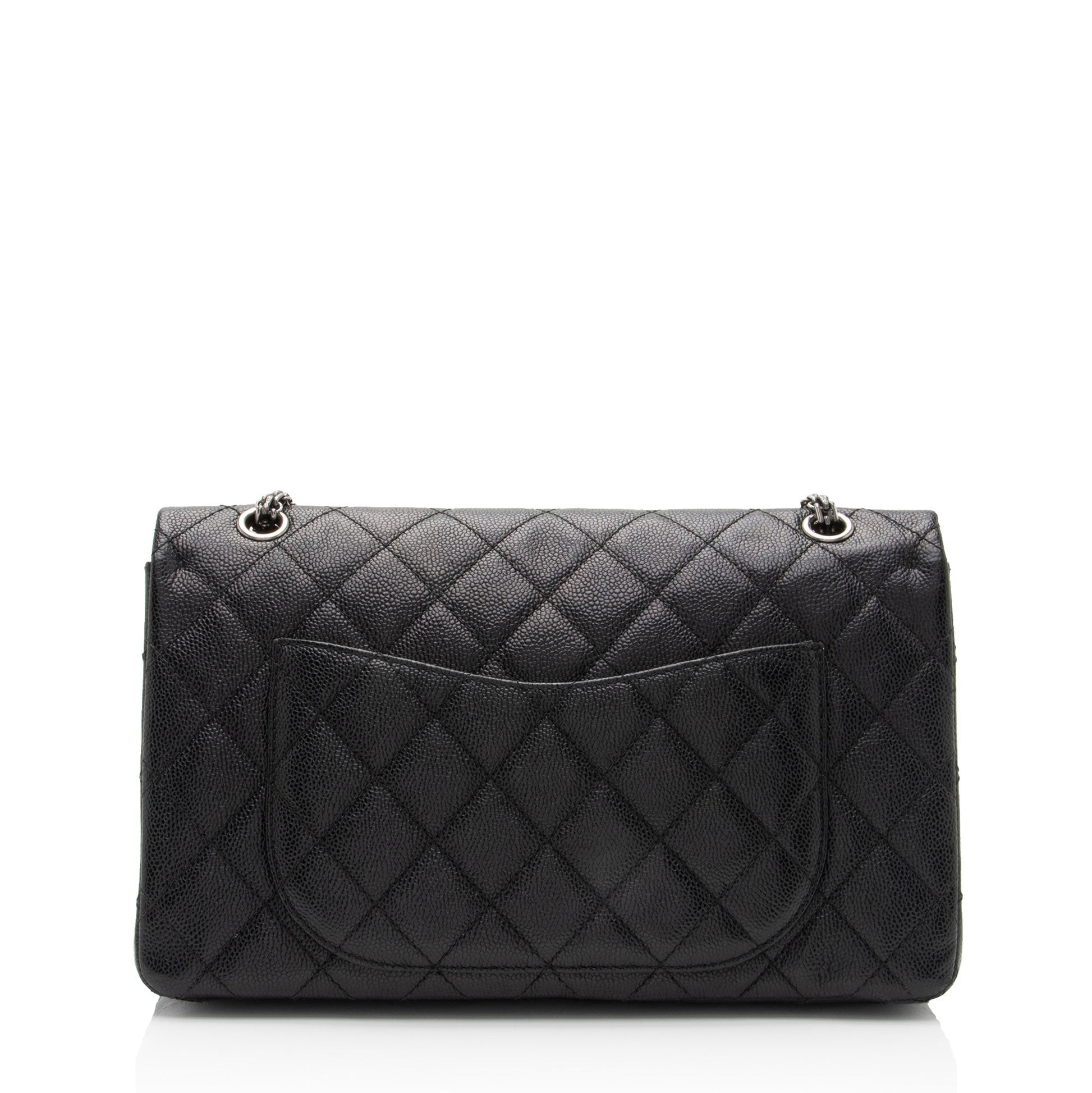 Chanel Caviar Reissue 227 Double Flap Leather Shoulder Bag