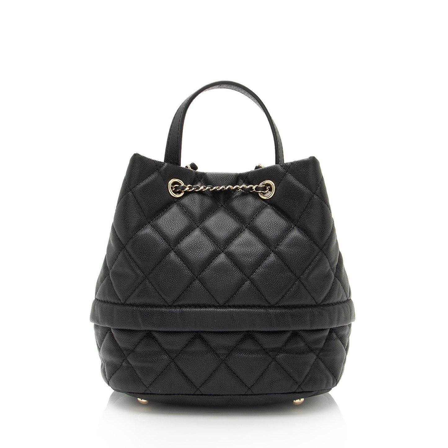Chanel Caviar Rolled Up Drawstring Bucket SHF-9VaoLU Leather Jewelry