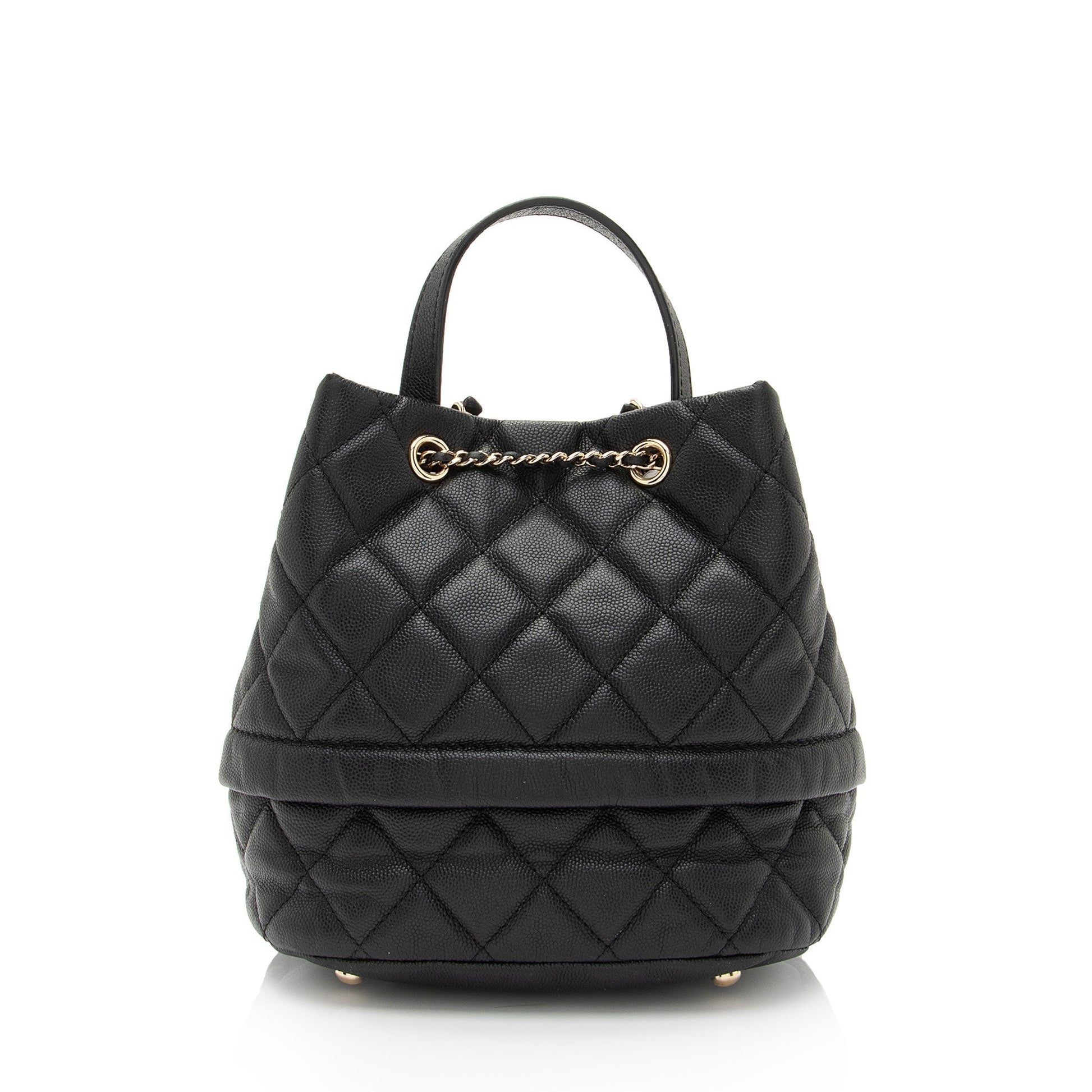Chanel Caviar Rolled Up Drawstring Bucket SHF-9VaoLU Leather Jewelry