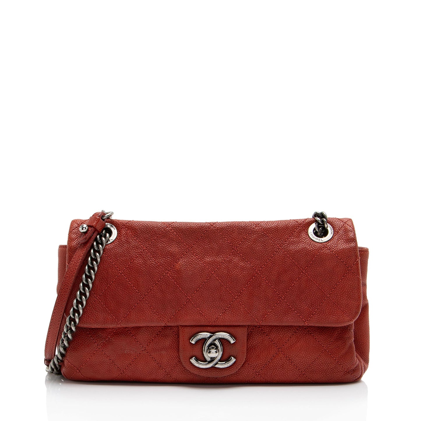 Chanel Caviar Simply CC Flap Leather Shoulder Bag