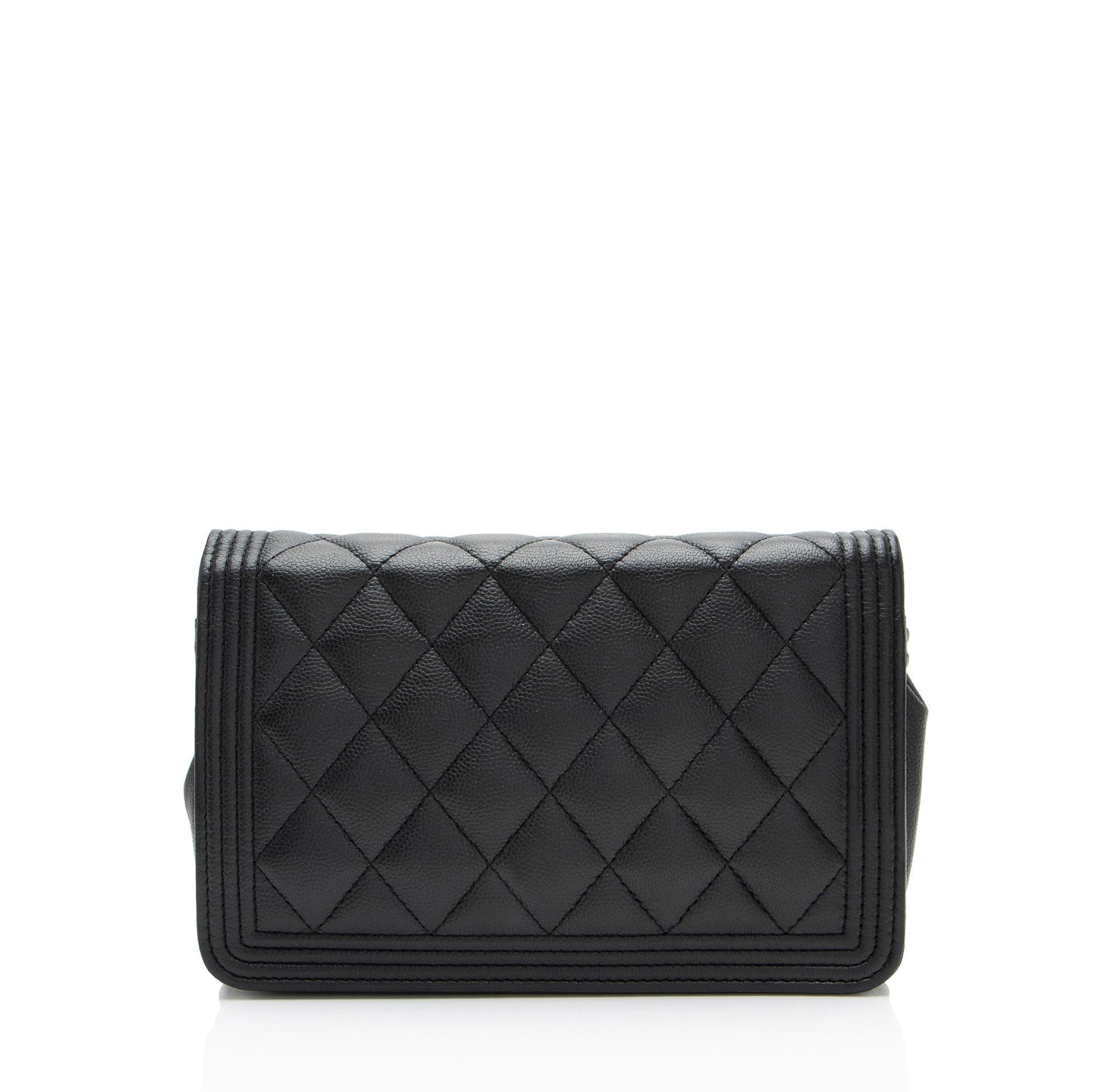 Chanel Caviar So Boy on Black Leather Wallet Case