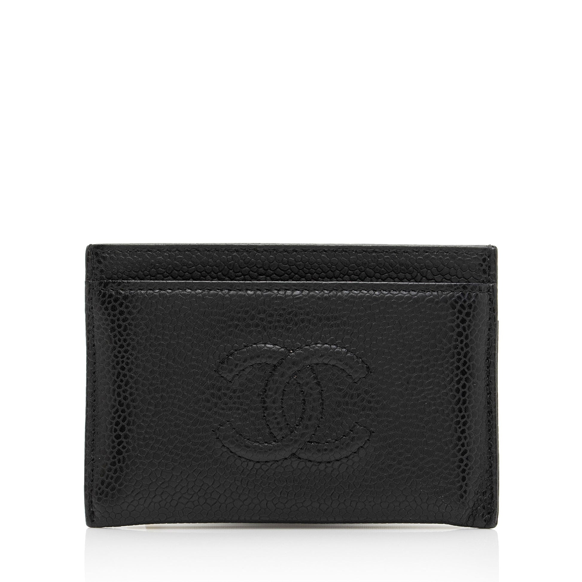 Chanel Caviar Timeless CC Card Holder SHF-ZV9jZJ Leather Wallet Case