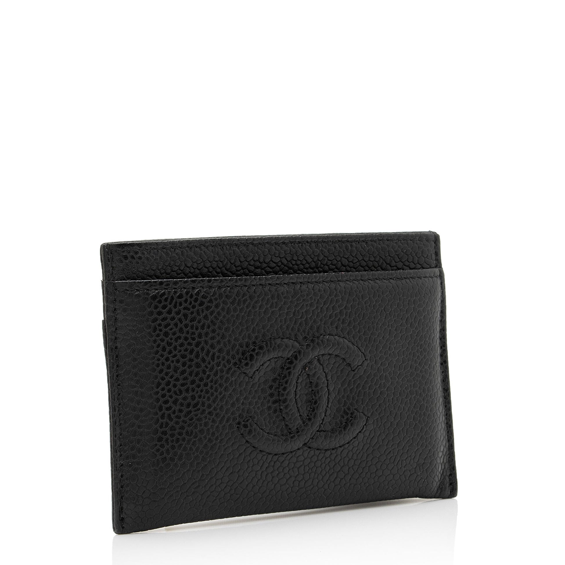 Chanel Caviar Timeless CC Card Holder SHF-ZV9jZJ Leather Wallet Case
