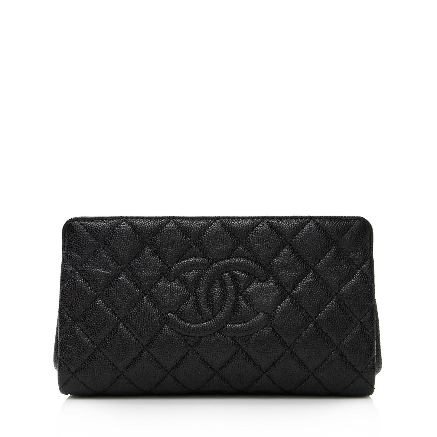 Chanel Caviar Timeless CC Frame SHF Leather Clutch Bag