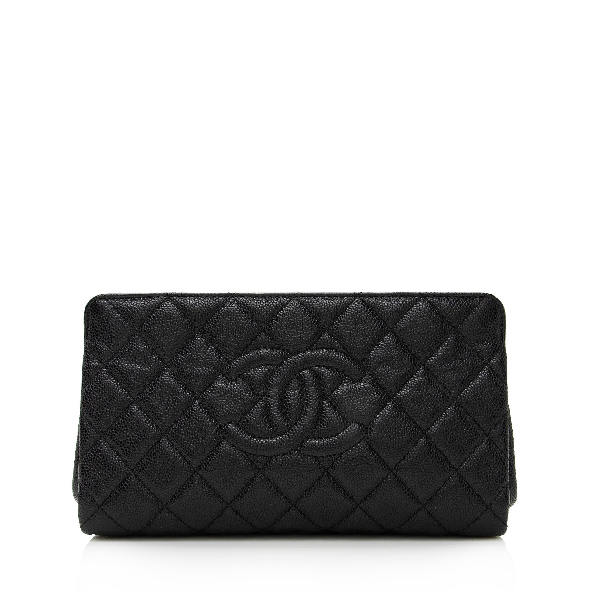 Chanel Caviar Timeless CC Frame SHF Leather Clutch Bag