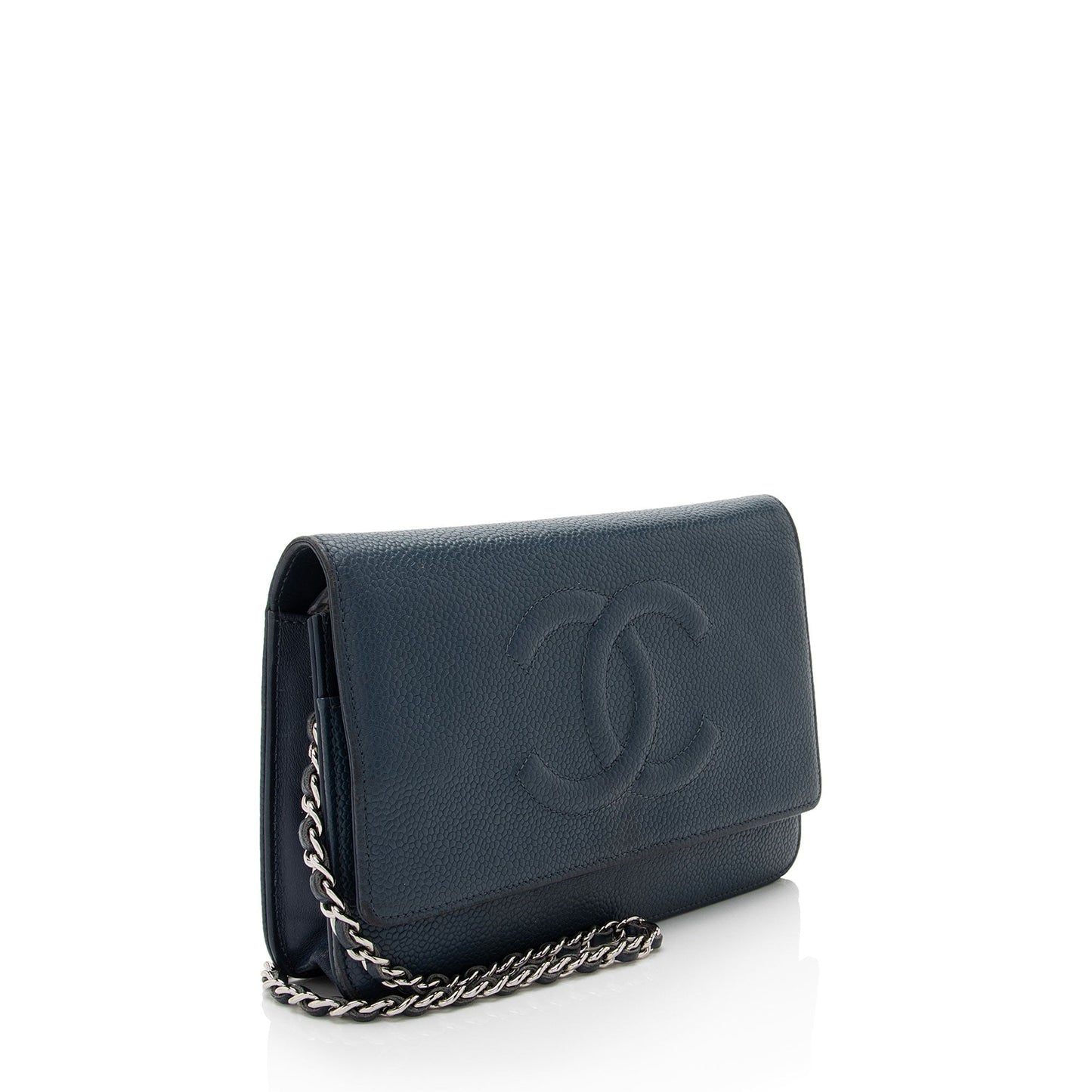 Chanel Caviar Timeless CC on Leather Wallet Case