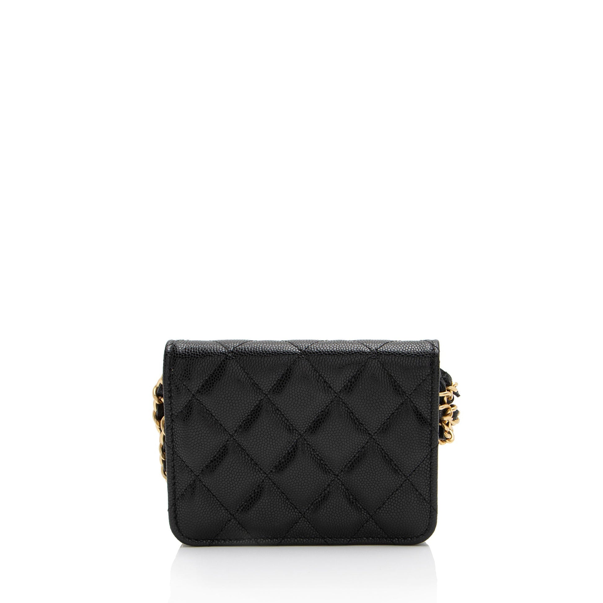 Chanel Caviar Twist You Buttons Belt Leather
