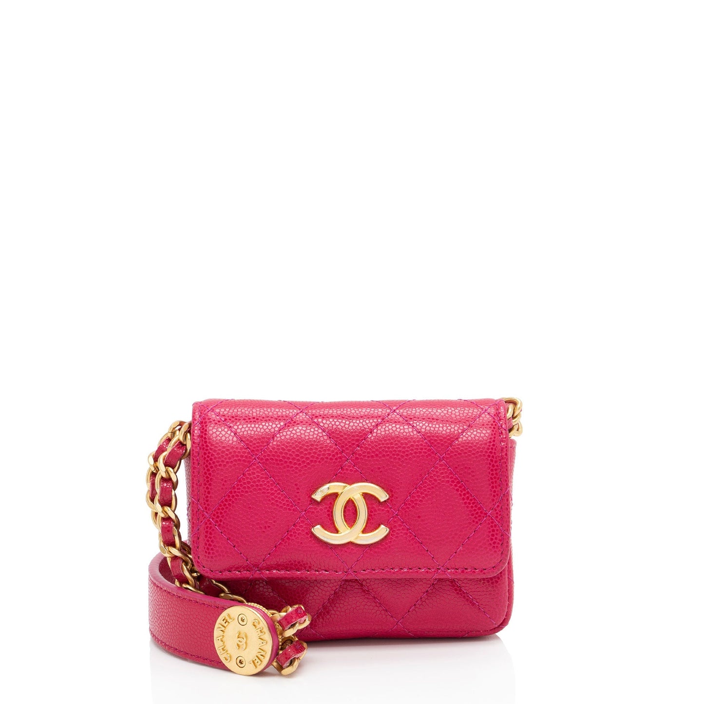 Chanel Caviar Twist You Buttons Flap Belt Leather