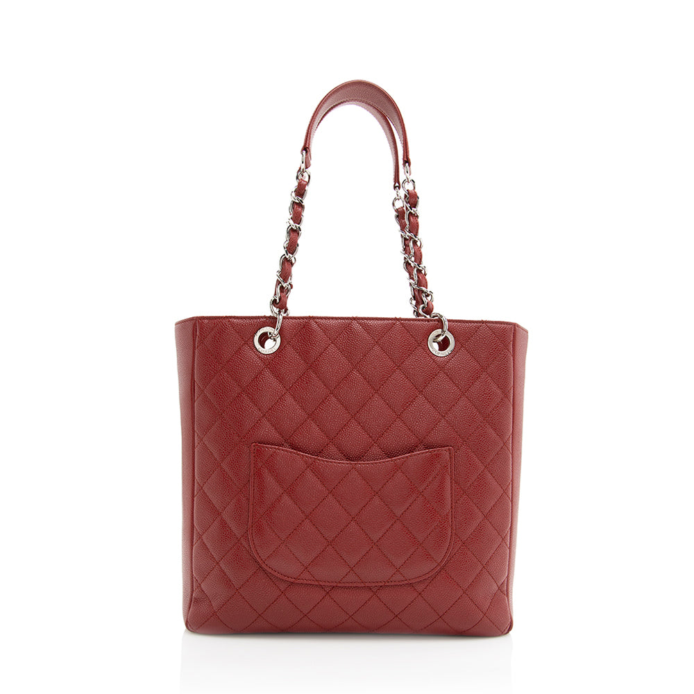 Chanel Caviar Vertical Grand Shopping SHF Leather Tote Bag