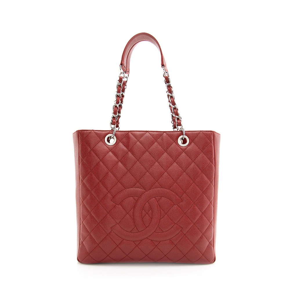 Chanel Caviar Vertical Grand Shopping SHF Leather Tote Bag