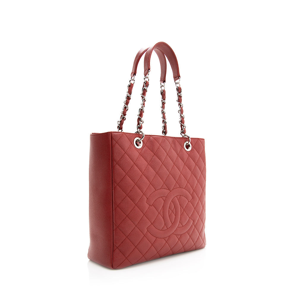 Chanel Caviar Vertical Grand Shopping SHF Leather Tote Bag