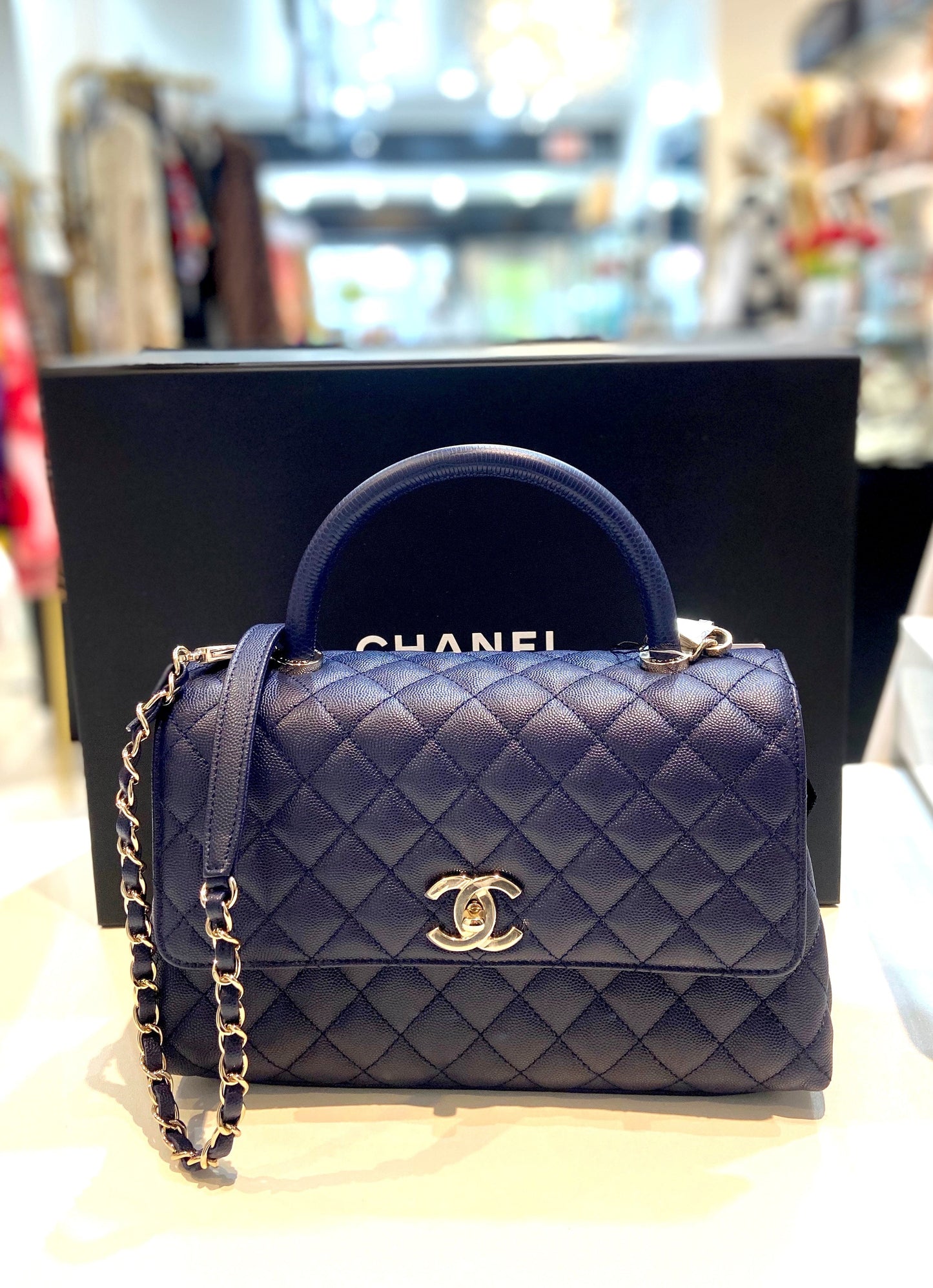 Chanel CAVIAR QUILTED COCO HANDLE FLAP Small Shoulder Bag