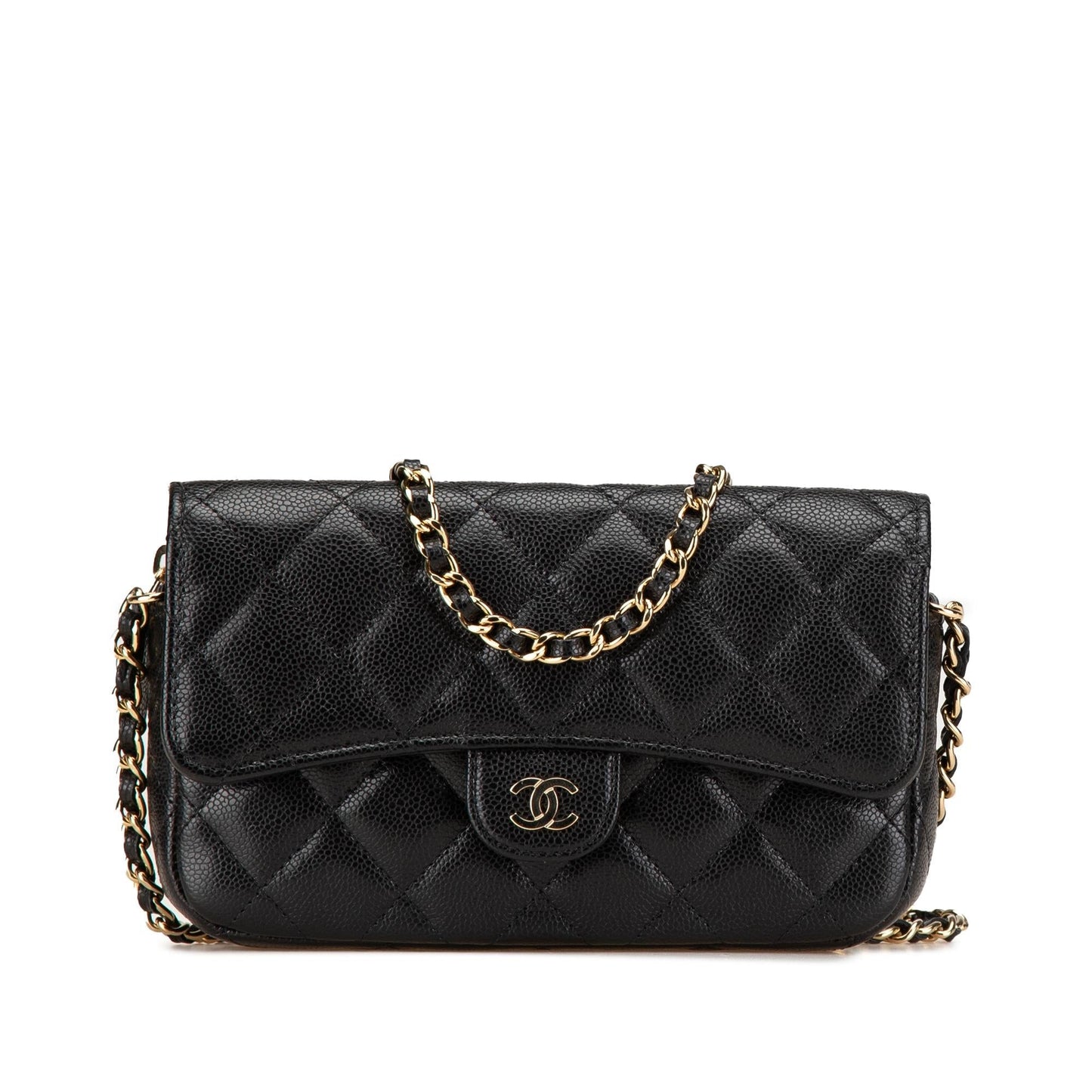 Chanel Caviar Quilted Phone Holder on Wallet Case