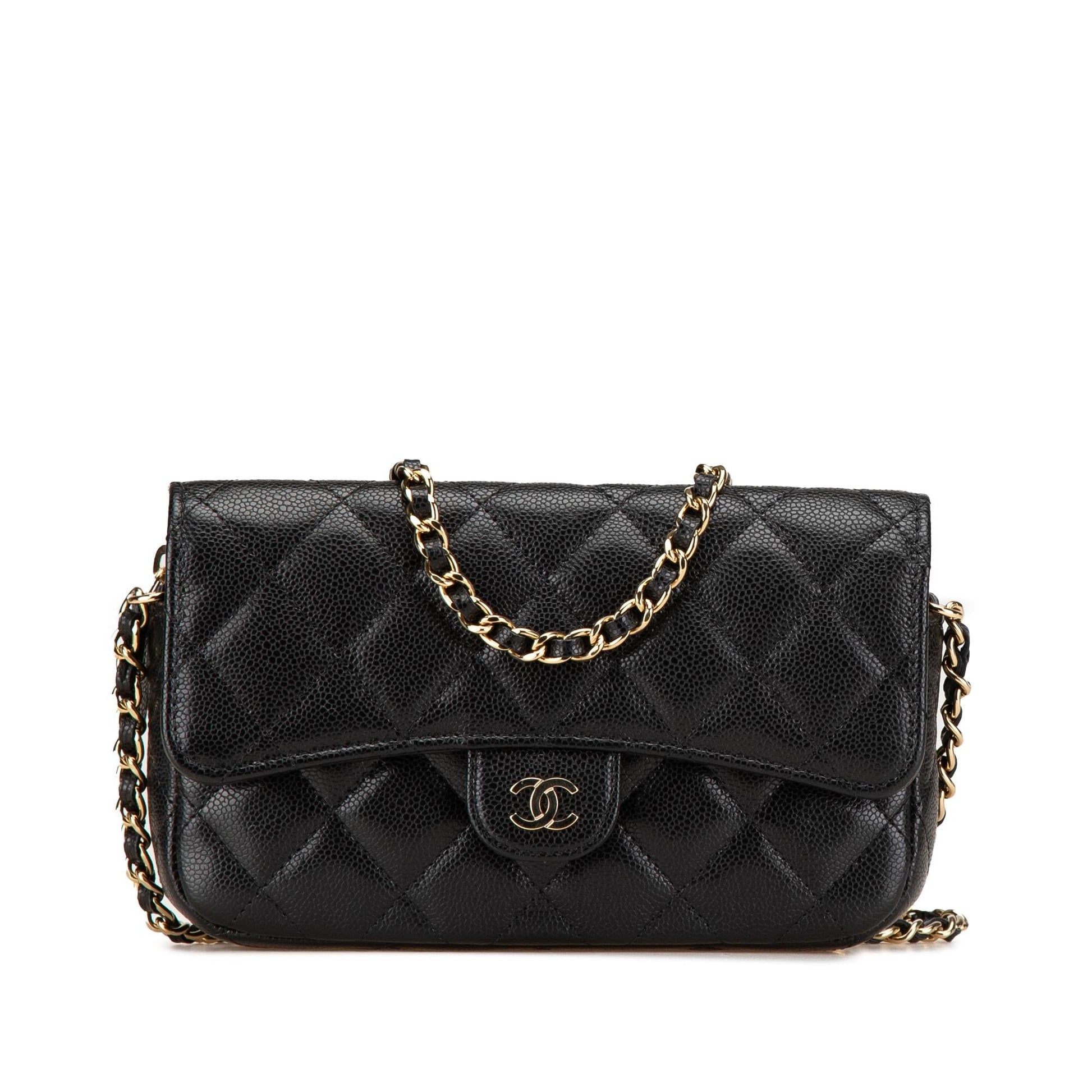 Chanel Caviar Quilted Phone Holder on Wallet Case
