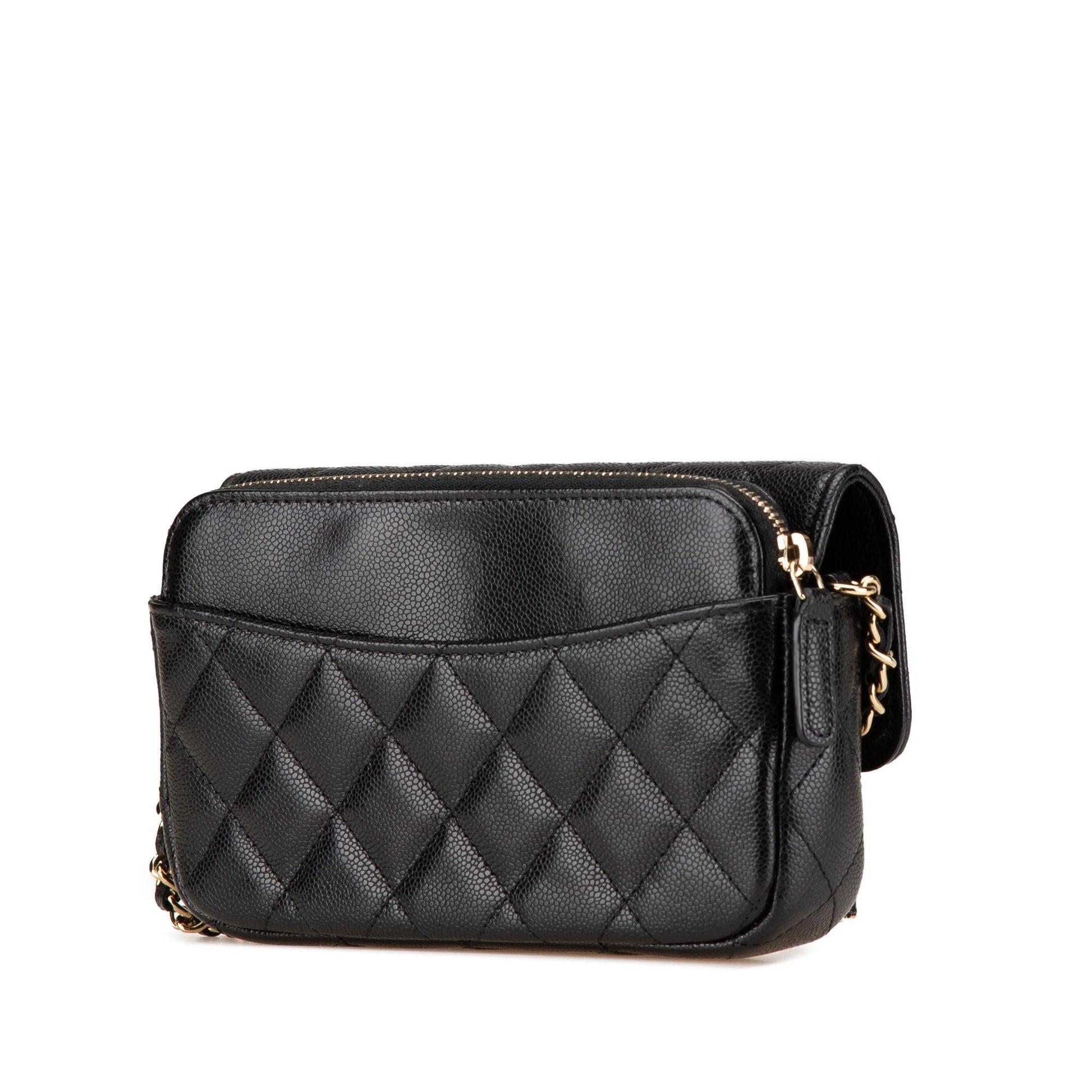 Chanel Caviar Quilted Phone Holder on Wallet Case