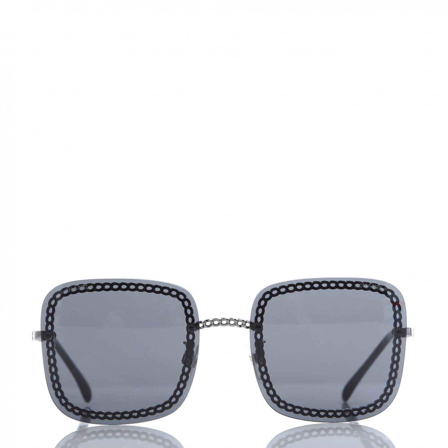 Chanel Blue Chain Square Tinted Sunglasses Bag