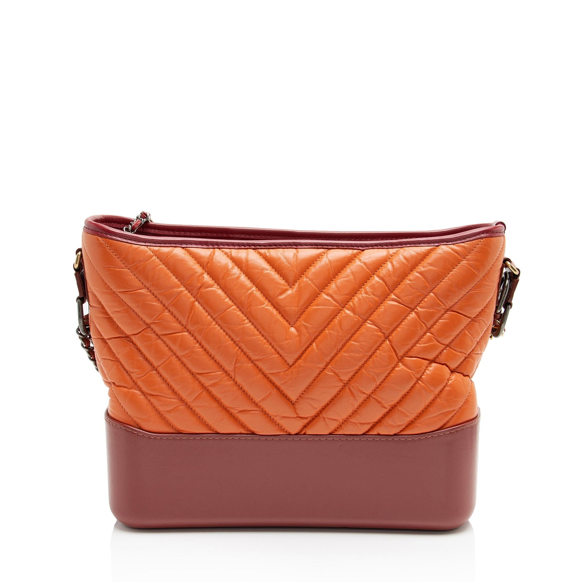 Chanel Chevron Aged Calfskin Gabrielle Hobo Shoulder Bag