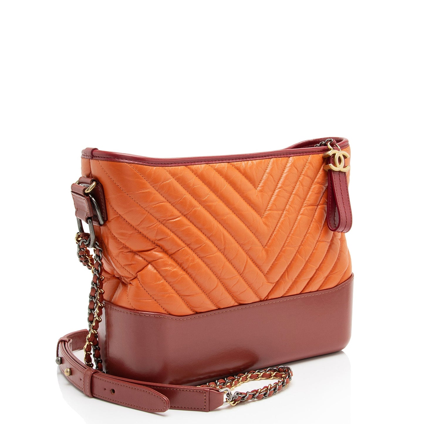 Chanel Chevron Aged Calfskin Gabrielle Hobo Shoulder Bag