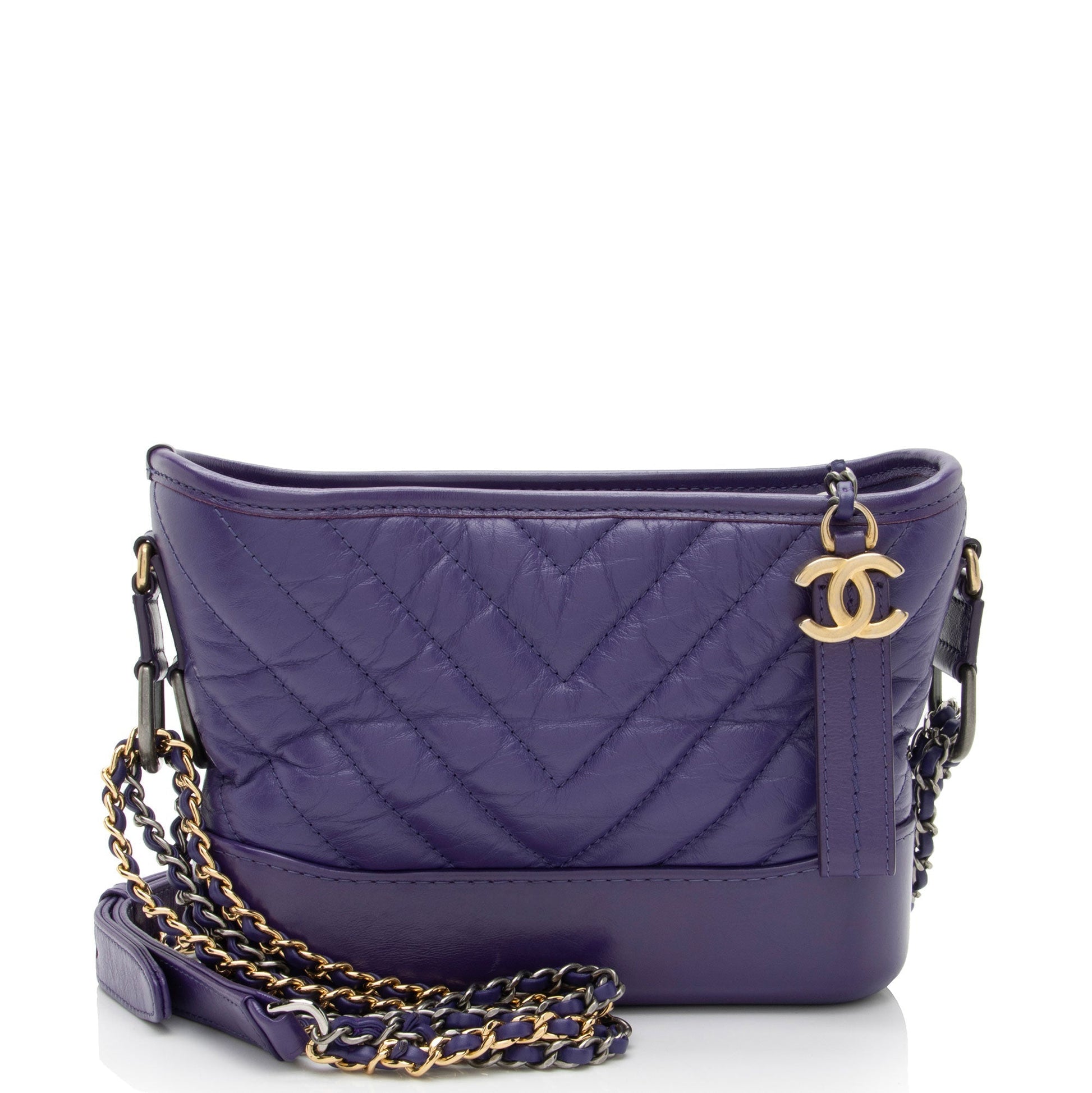 Chanel Chevron Aged Calfskin Gabrielle Hobo SHF-zo17E6 Small Shoulder Bag