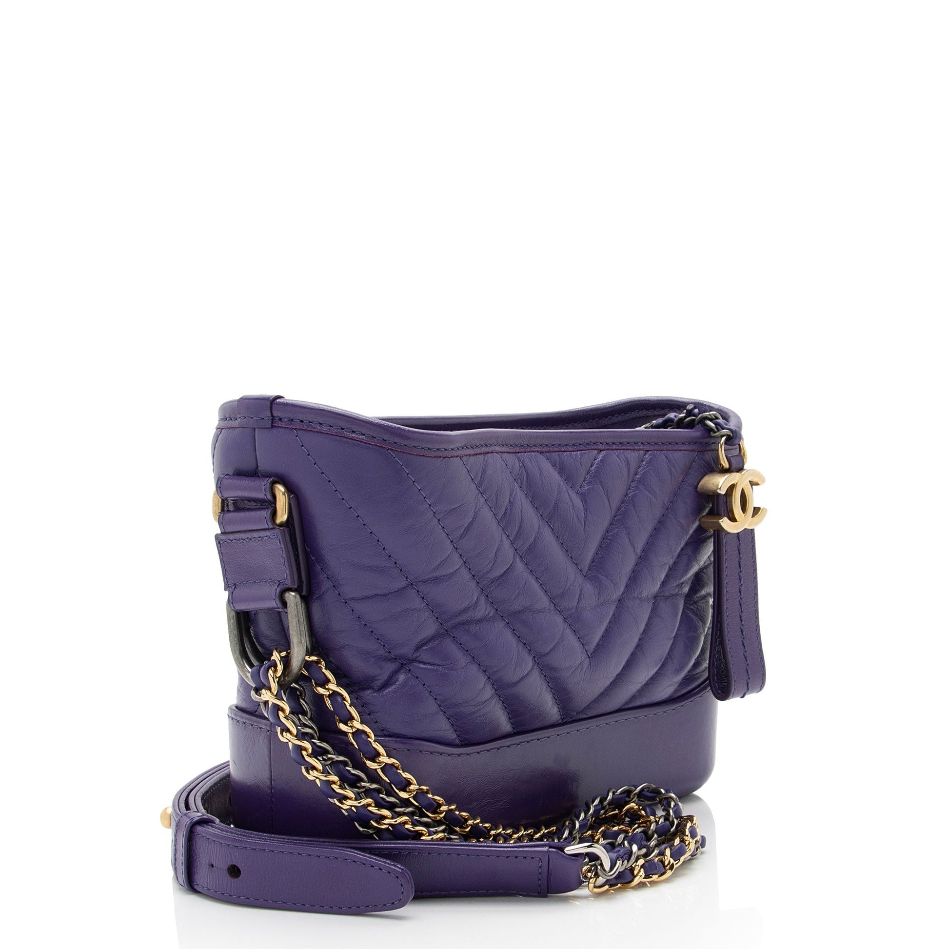 Chanel Chevron Aged Calfskin Gabrielle Hobo SHF-zo17E6 Small Shoulder Bag