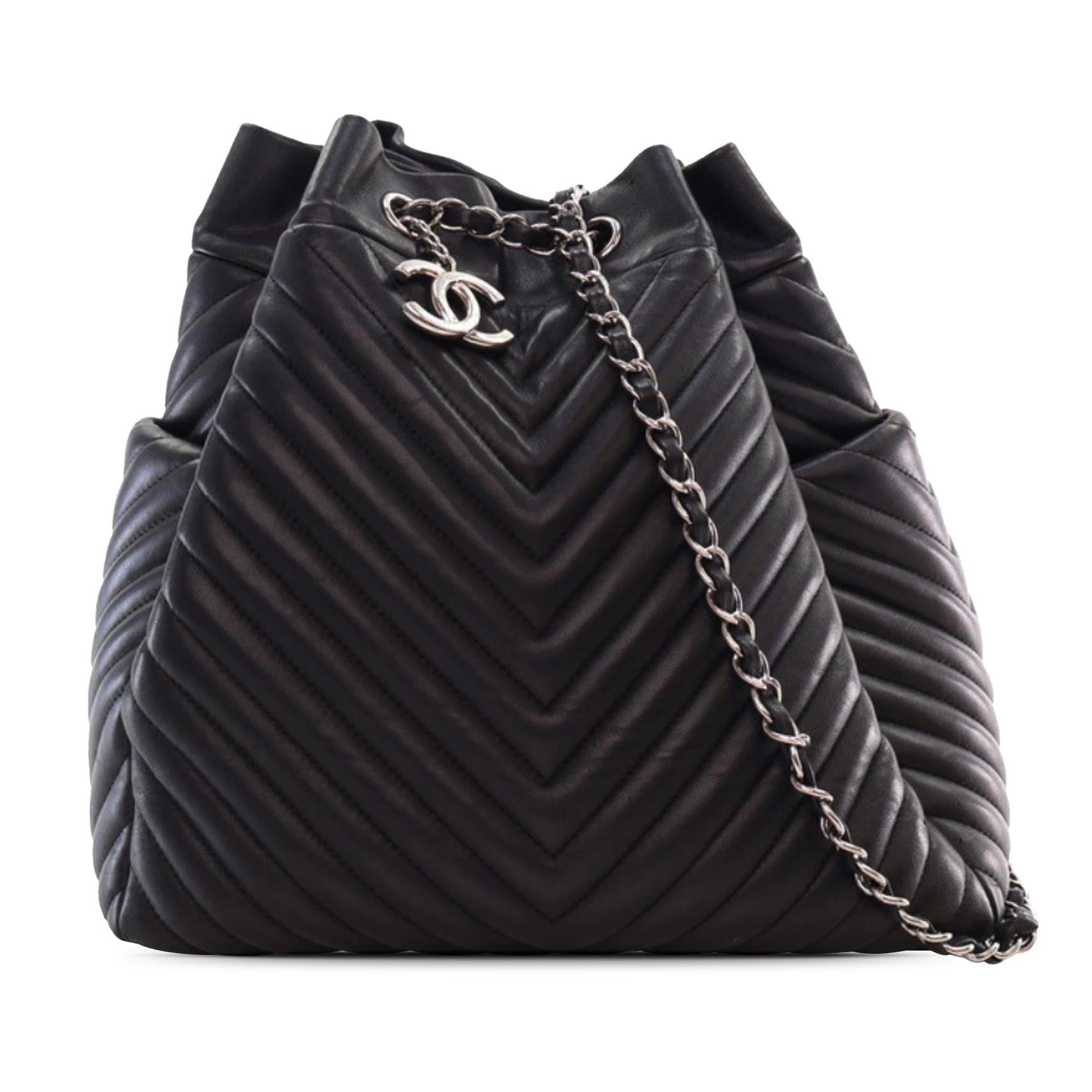 Chanel Chevron Calfskin Urban Spirit Bucket SHG-c8HyEg Bucket Bag