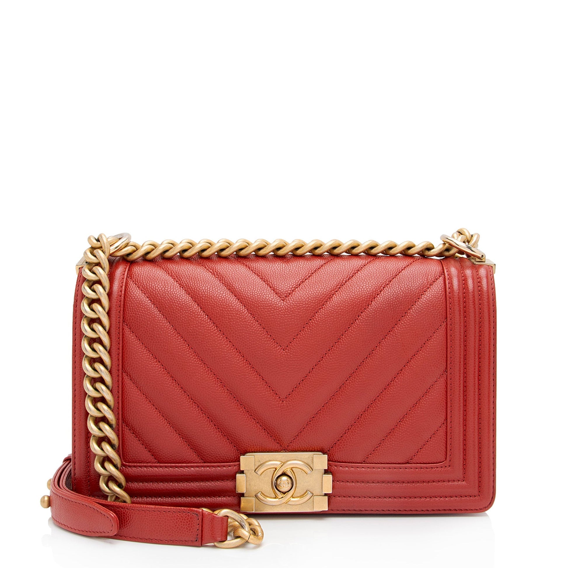 Chanel Chevron Caviar Old Boy SHF-PRQKC9 Leather Handbag