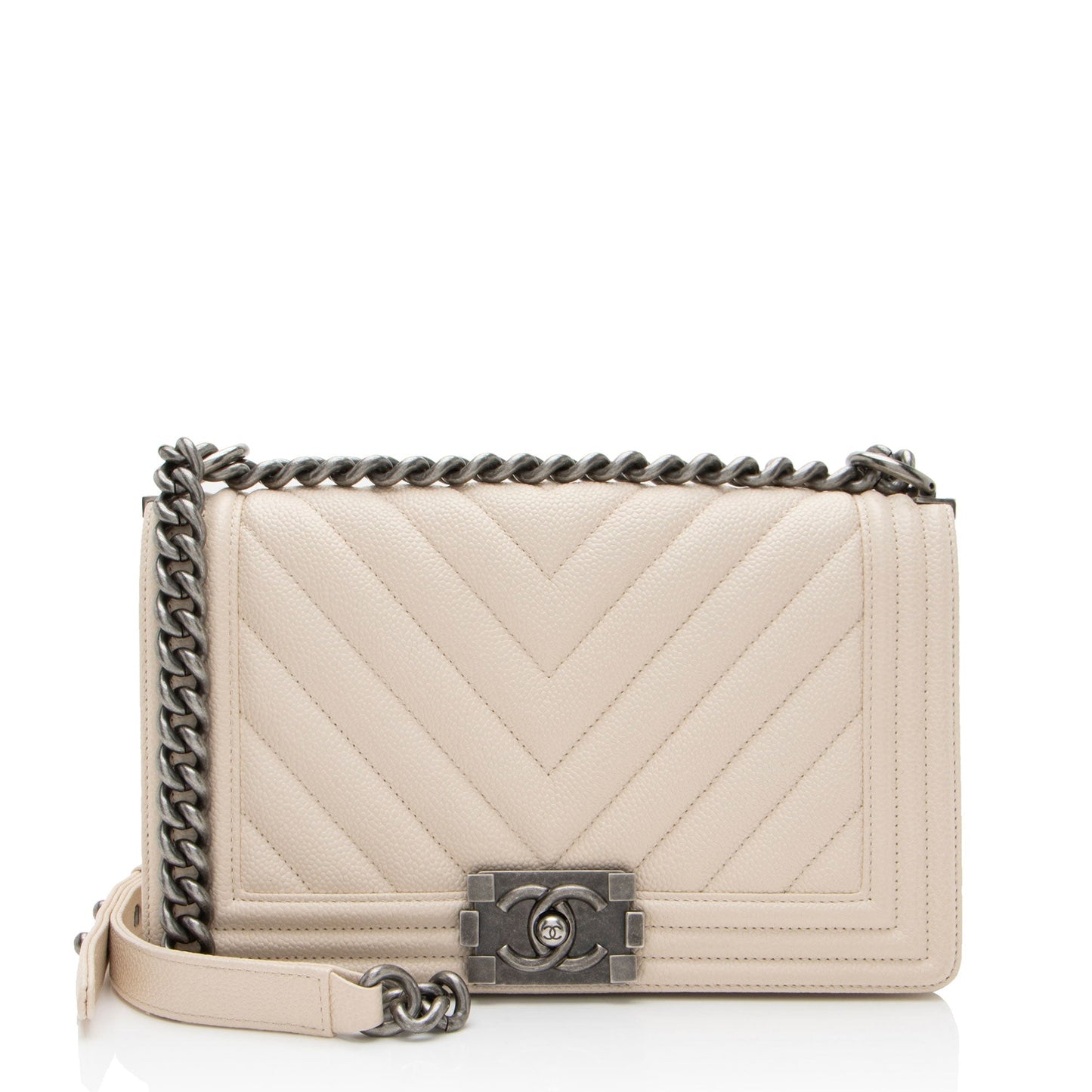 Chanel Chevron Caviar Old Boy SHF-00KAcN Leather Handbag