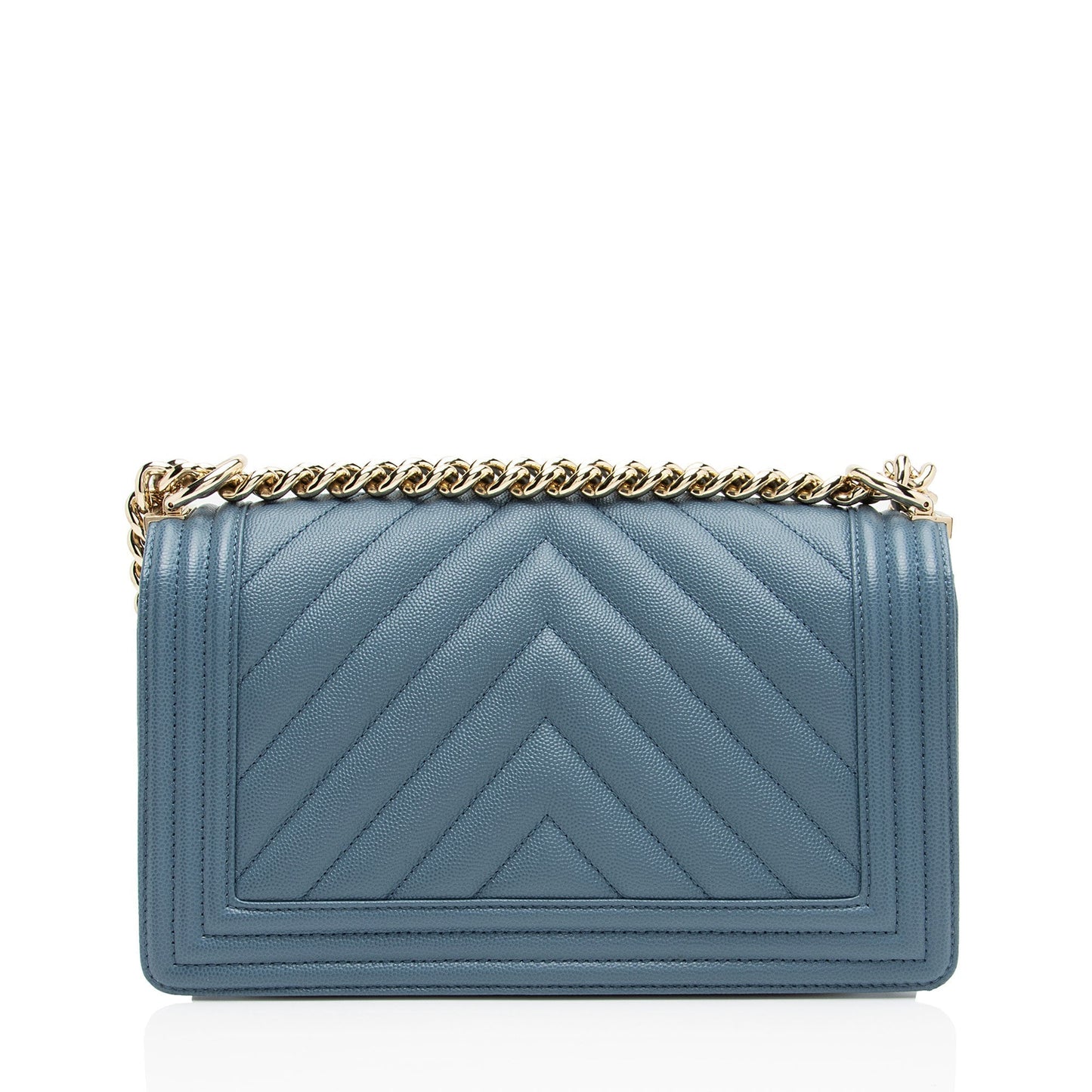 Chanel Chevron Caviar Old Boy Leather Handbag