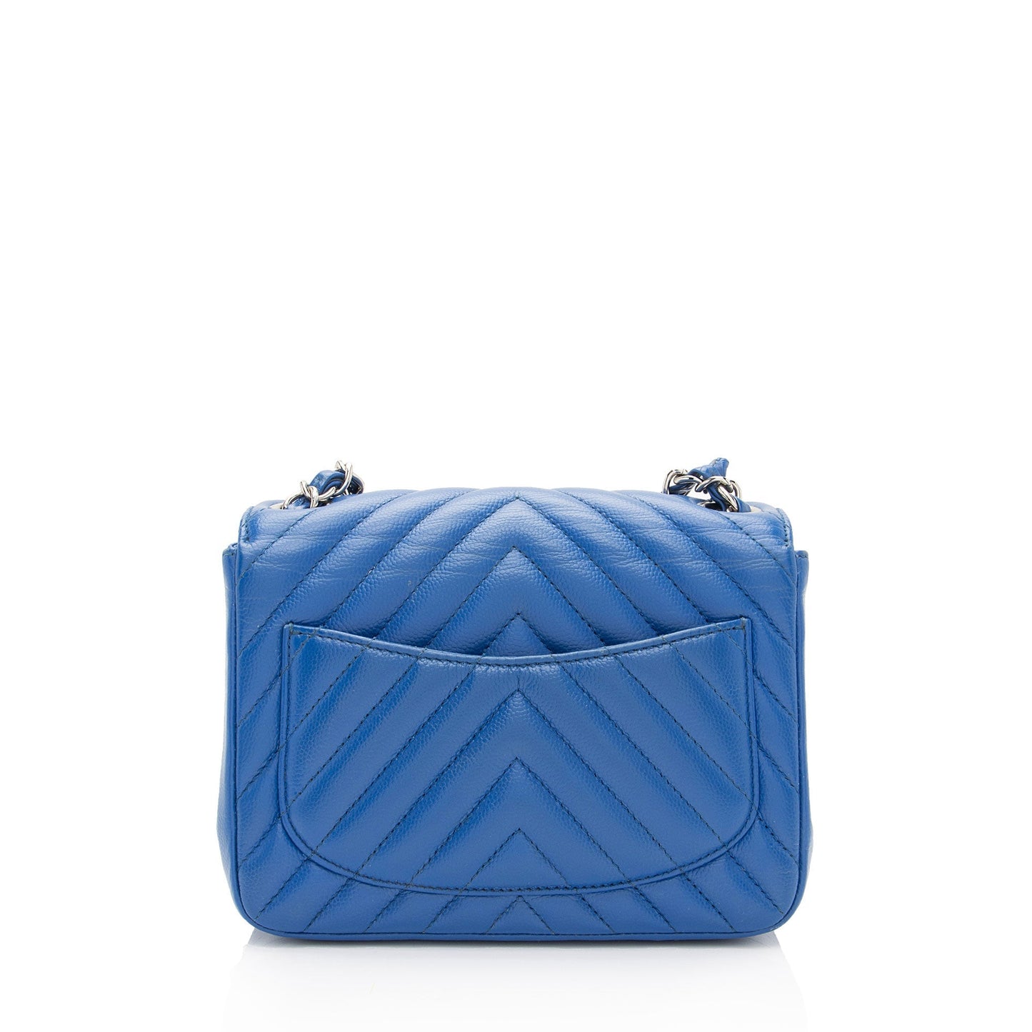 Chanel Chevron Caviar Square Flap SHF-OSPKli Leather Shoulder Bag
